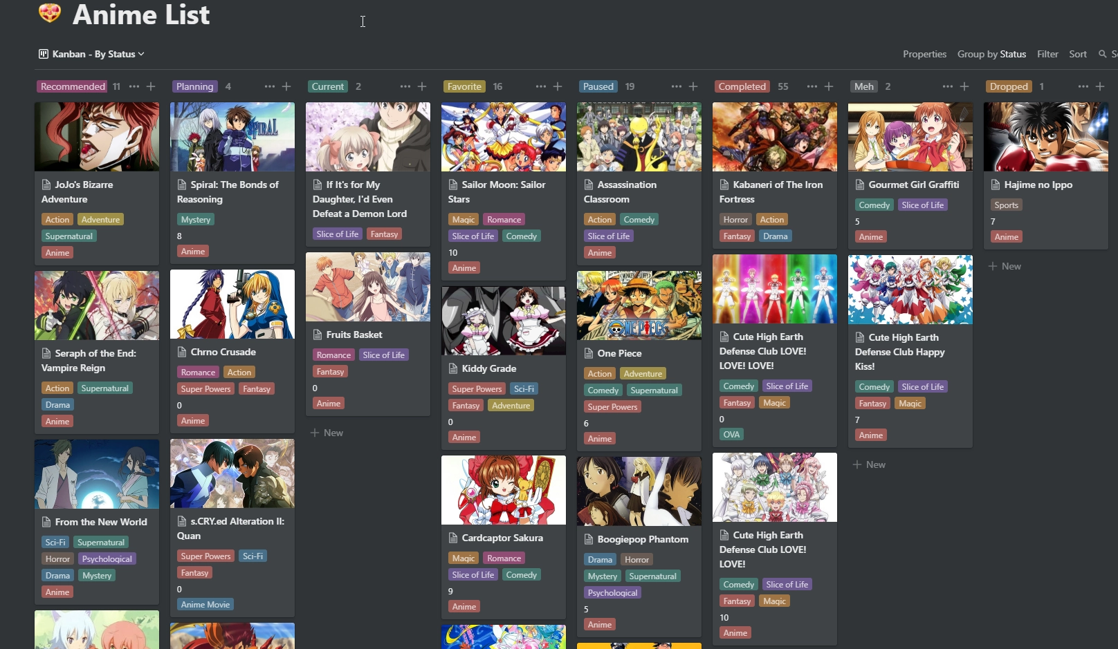 Anime Watch List