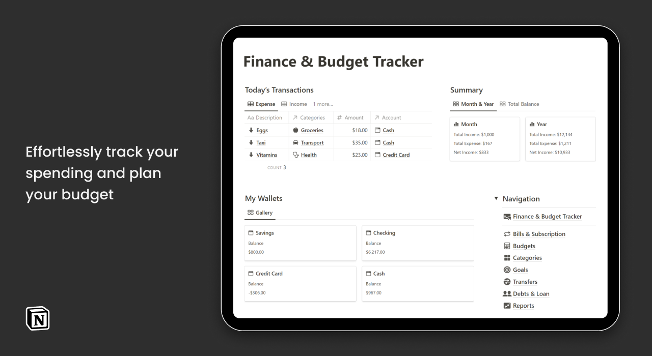 Finance and Budget Tracker Template image