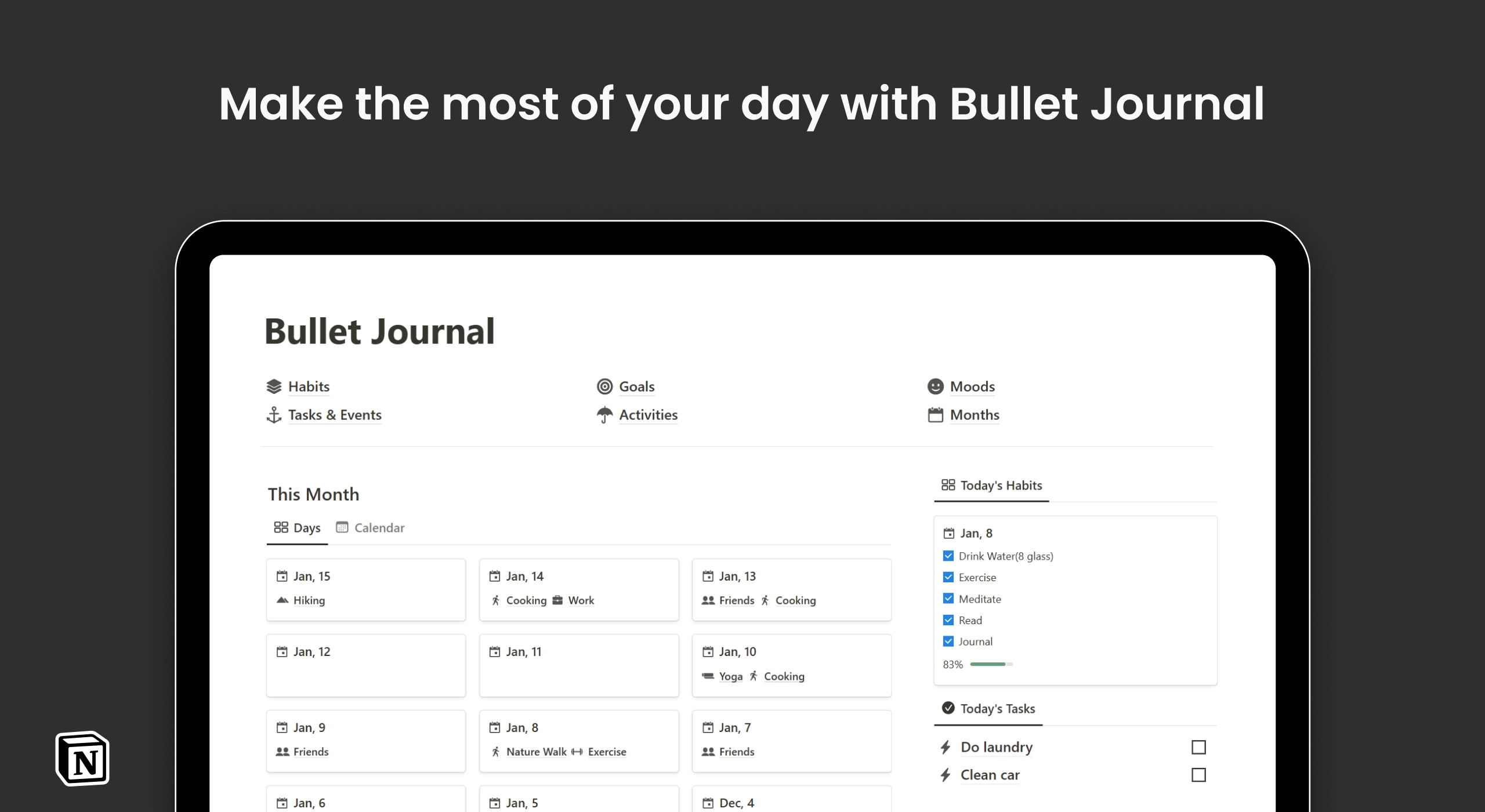 Notion Bullet Journal Template