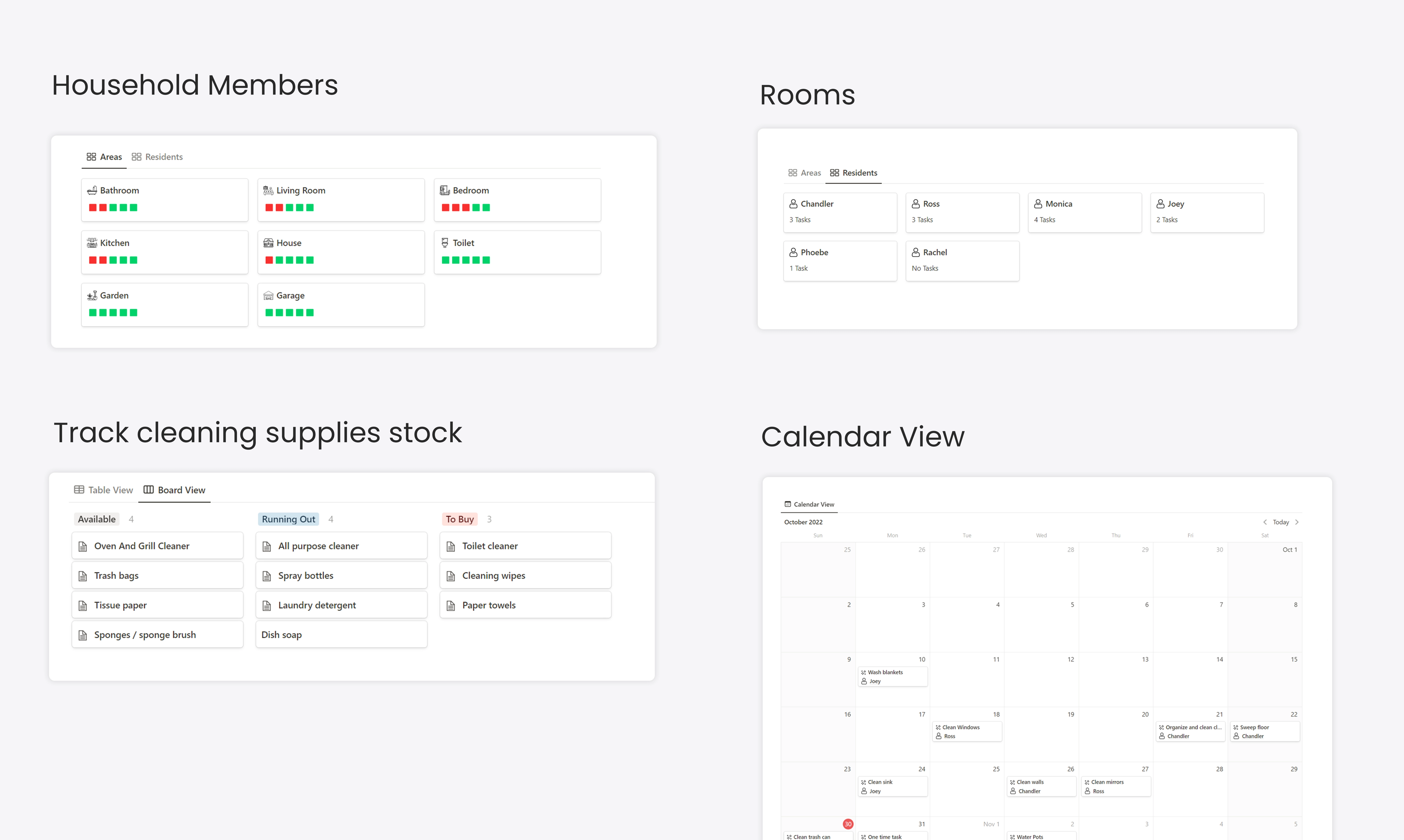 Household Tasks and Chore Tracker Notion Template