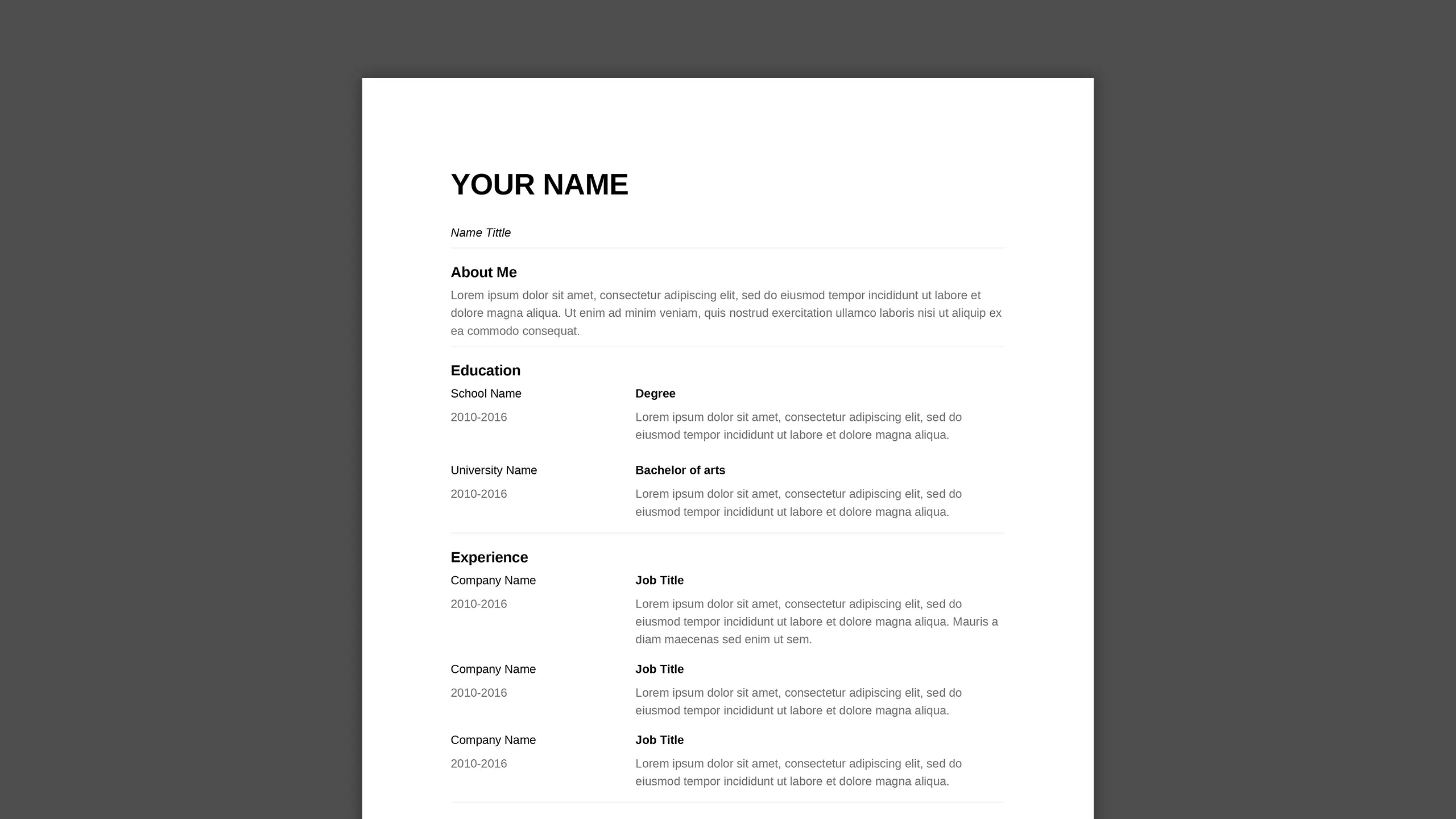 Professional Resume Template image