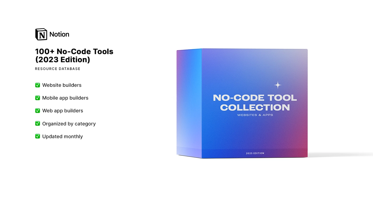Notion 100 No-Code Tools Database