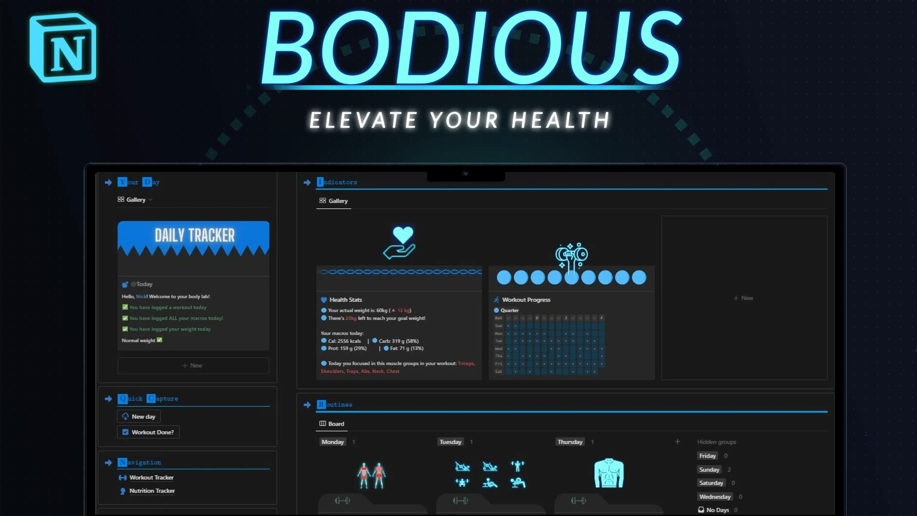 BODIOUS Nutrition & Workout Tracker image