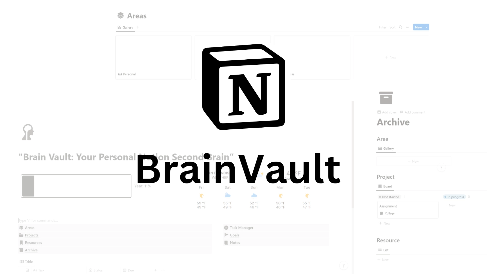 Notion BrainVault Your Personal  Second Brain
