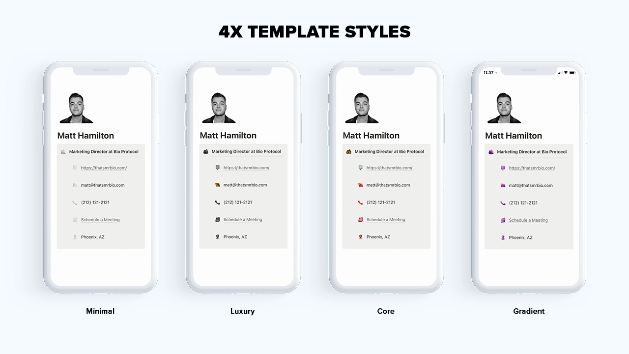 Business Card Notion Template