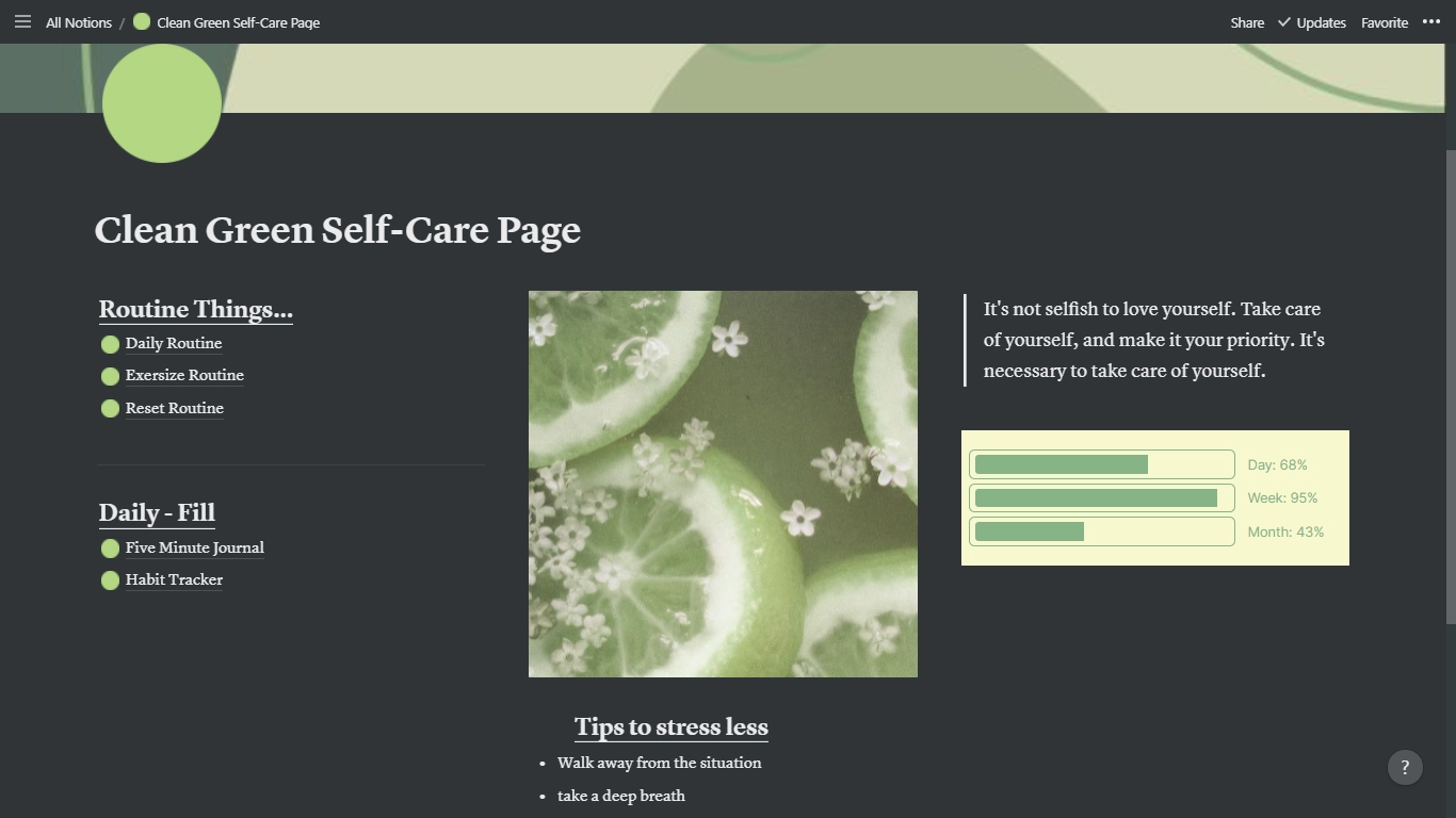 Clean Self Care Page