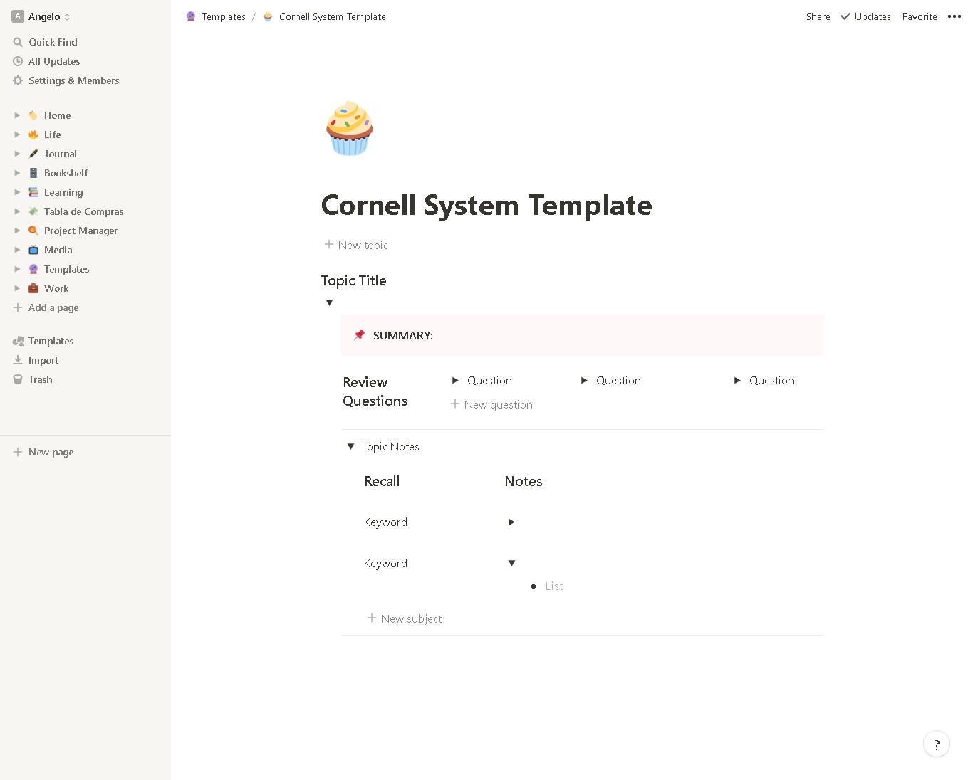 Cornell System Template