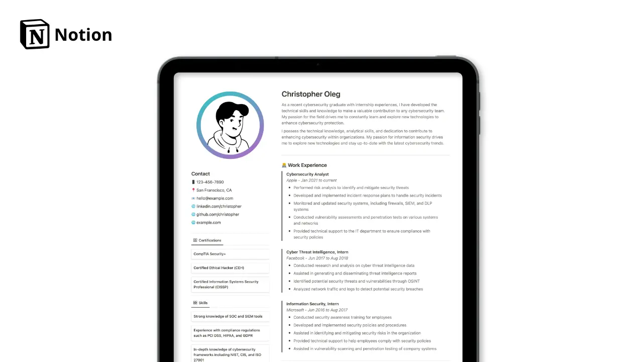 Cybersecurity Resume Template image