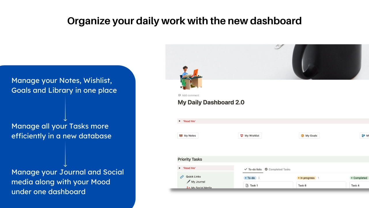 My Daily Dashboard 2.0 Notion Template