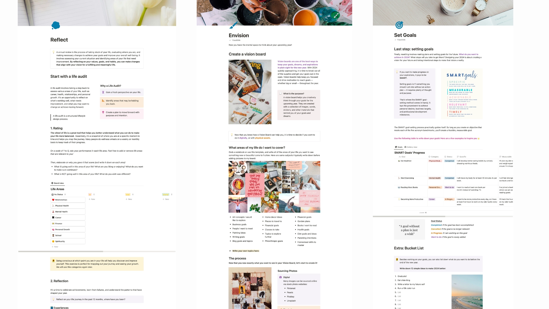 Notion Design Your Year 2025 Life Audit, Annual Review & Reset