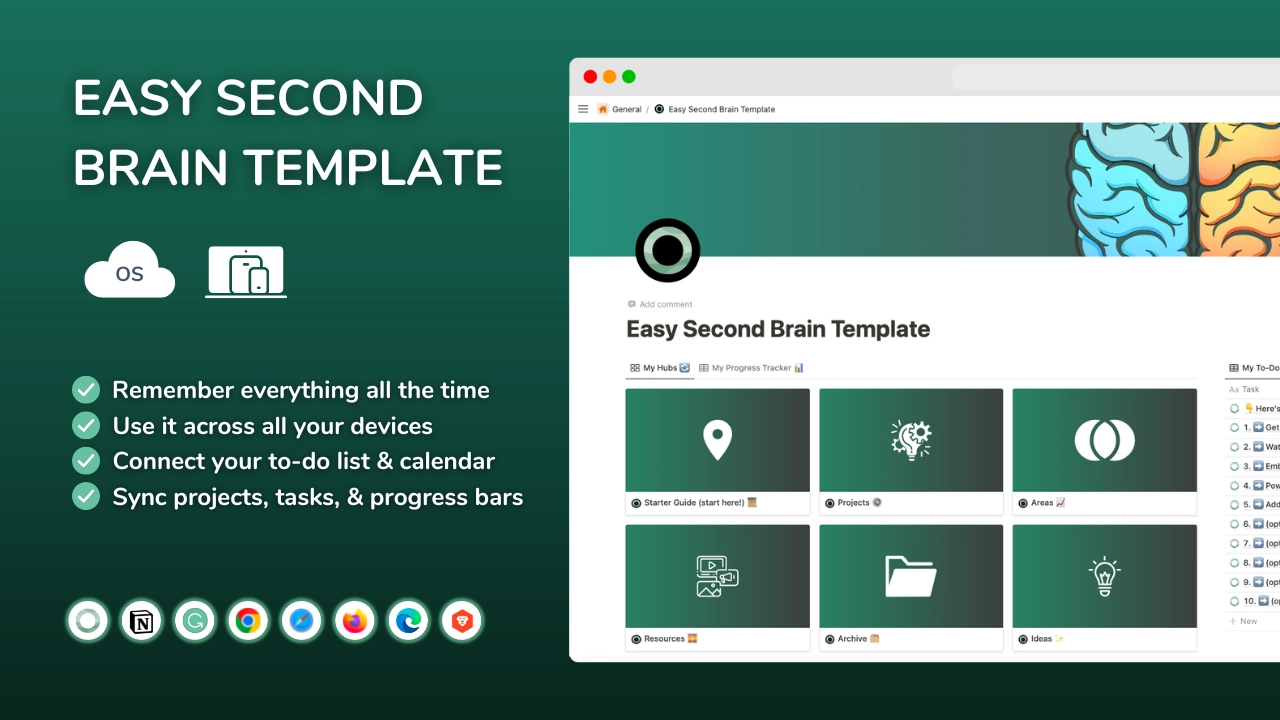Notion Easy  Second Brain Template