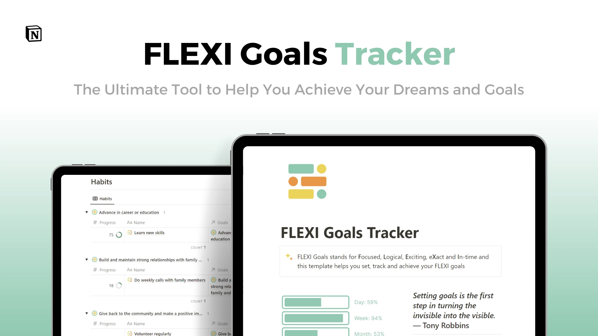 Notion FLEXI Goals Tracker