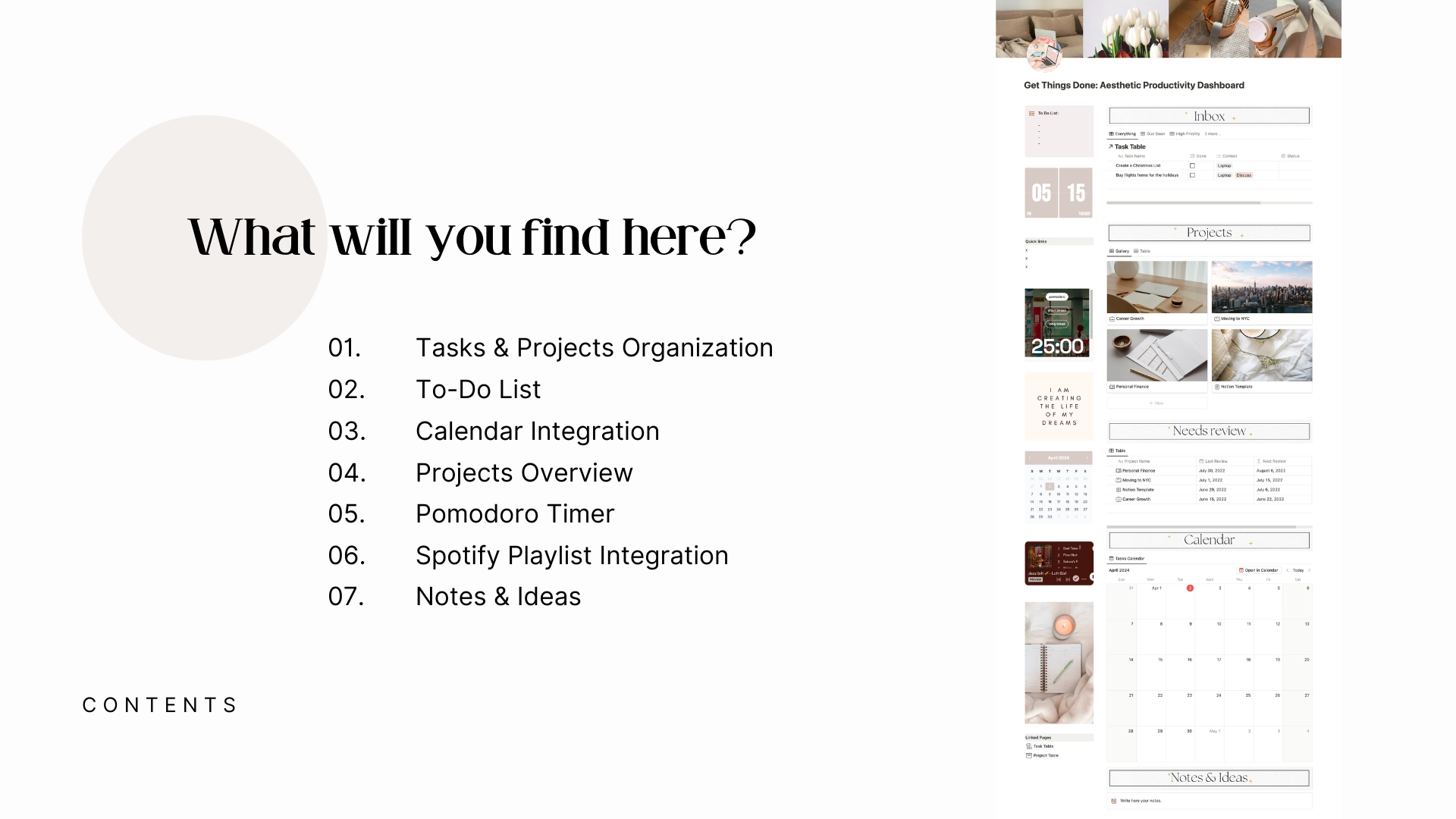 Notion Get Things Done Aesthetic Productivity Dashboard