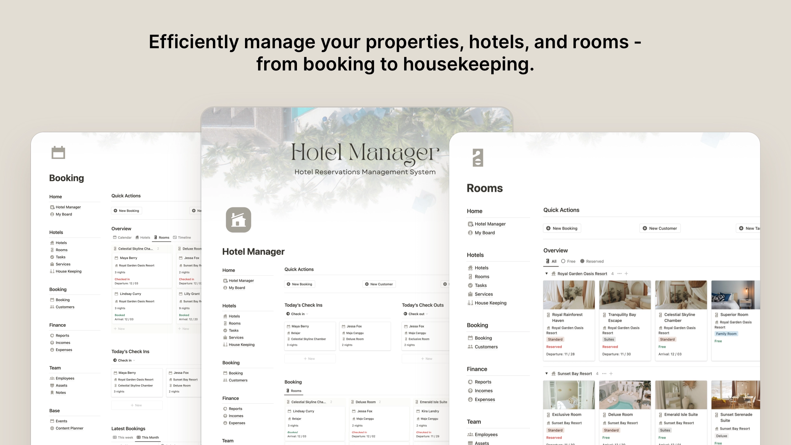 Notion Hotel Management  Template