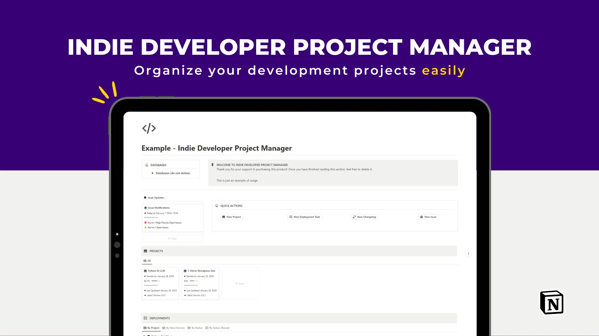 Indie Developer Project Manager image