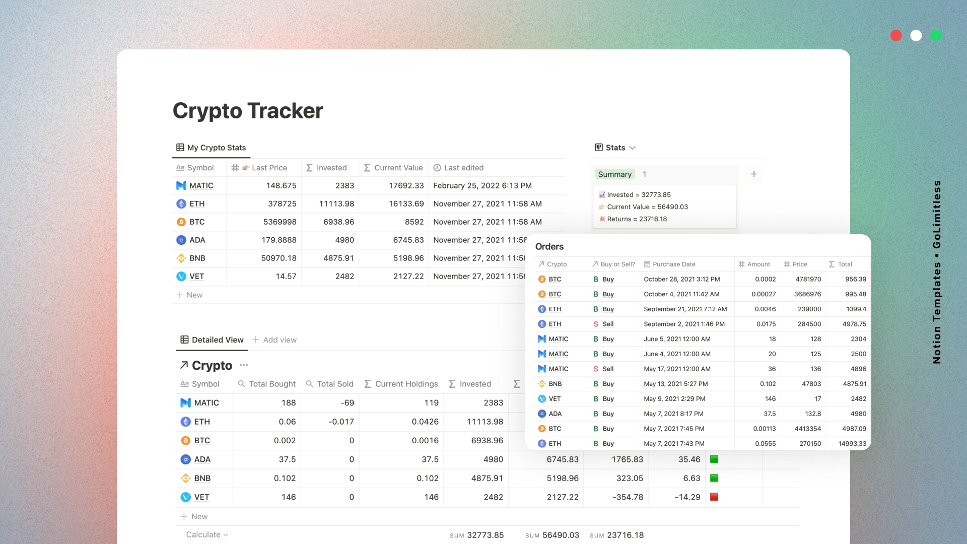 Notion Limitless Crypto Tracker