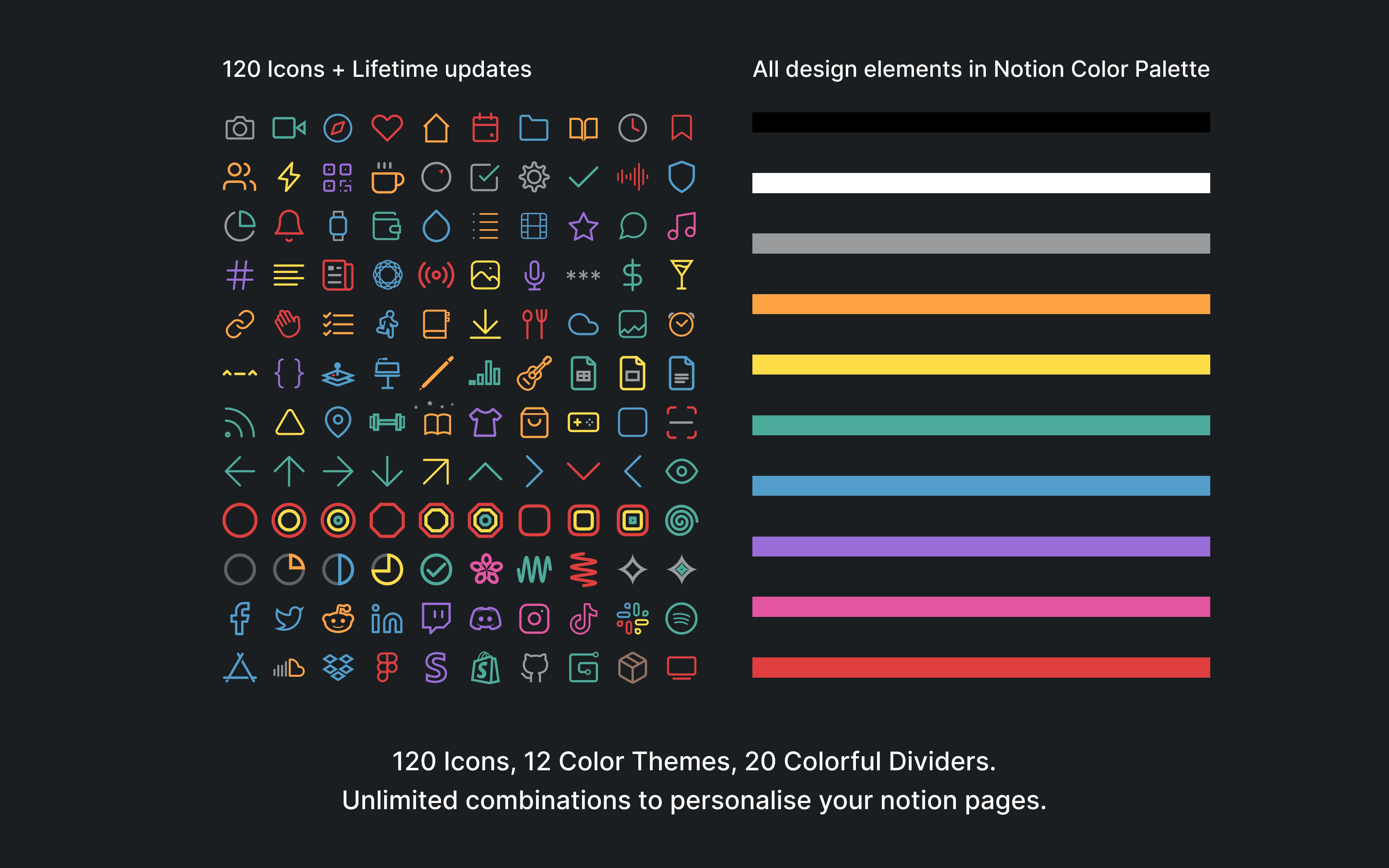 Limitless Notion 120 Icons, 150 Cover Images