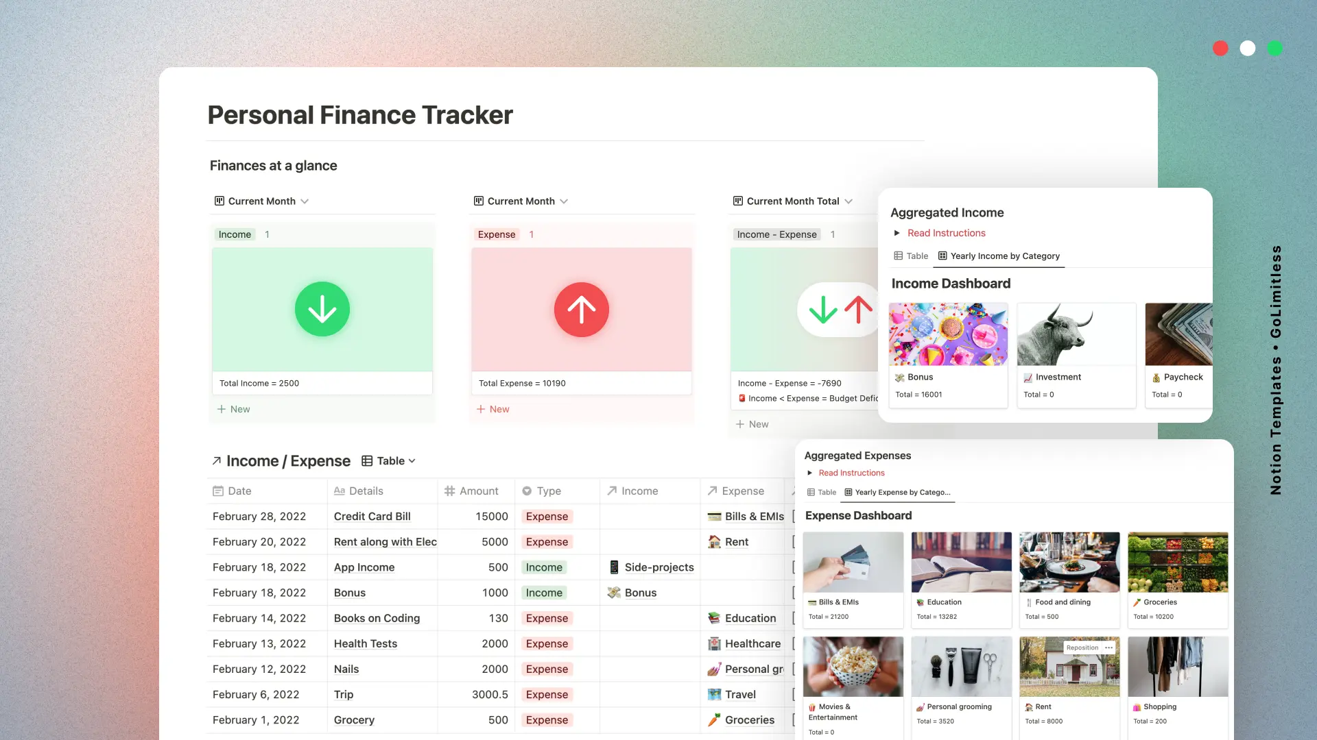Limitless Personal Finance Tracker image