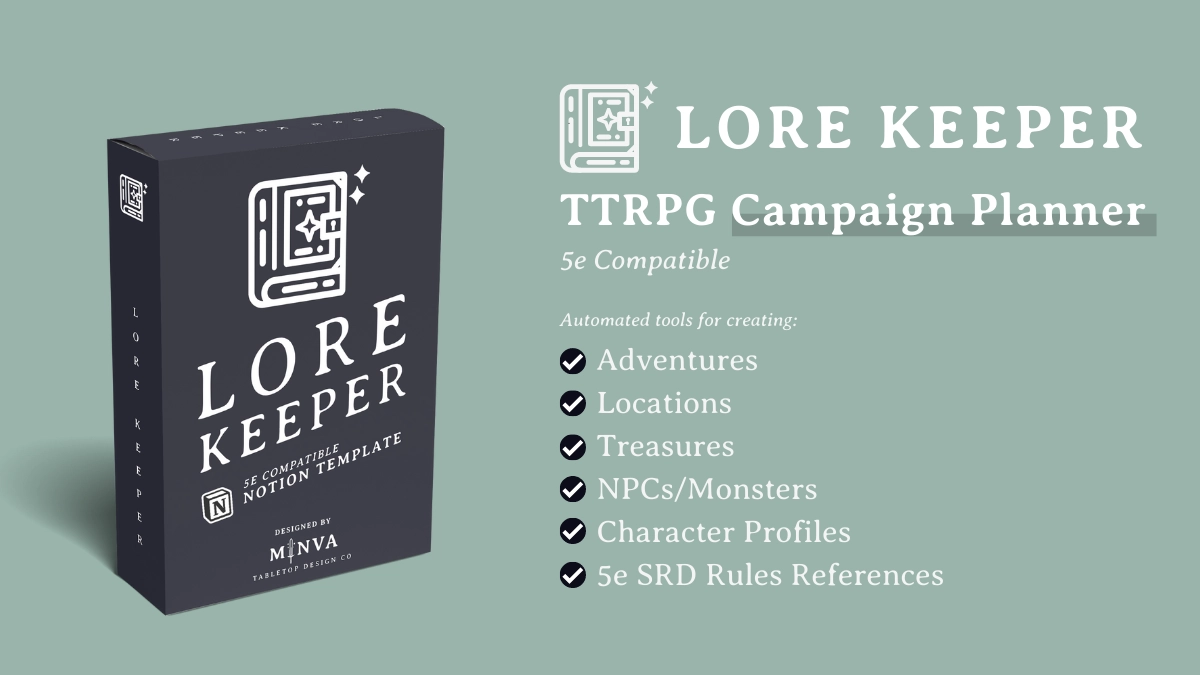 Lore keeper 5e campaign planner for dungeons and dragons