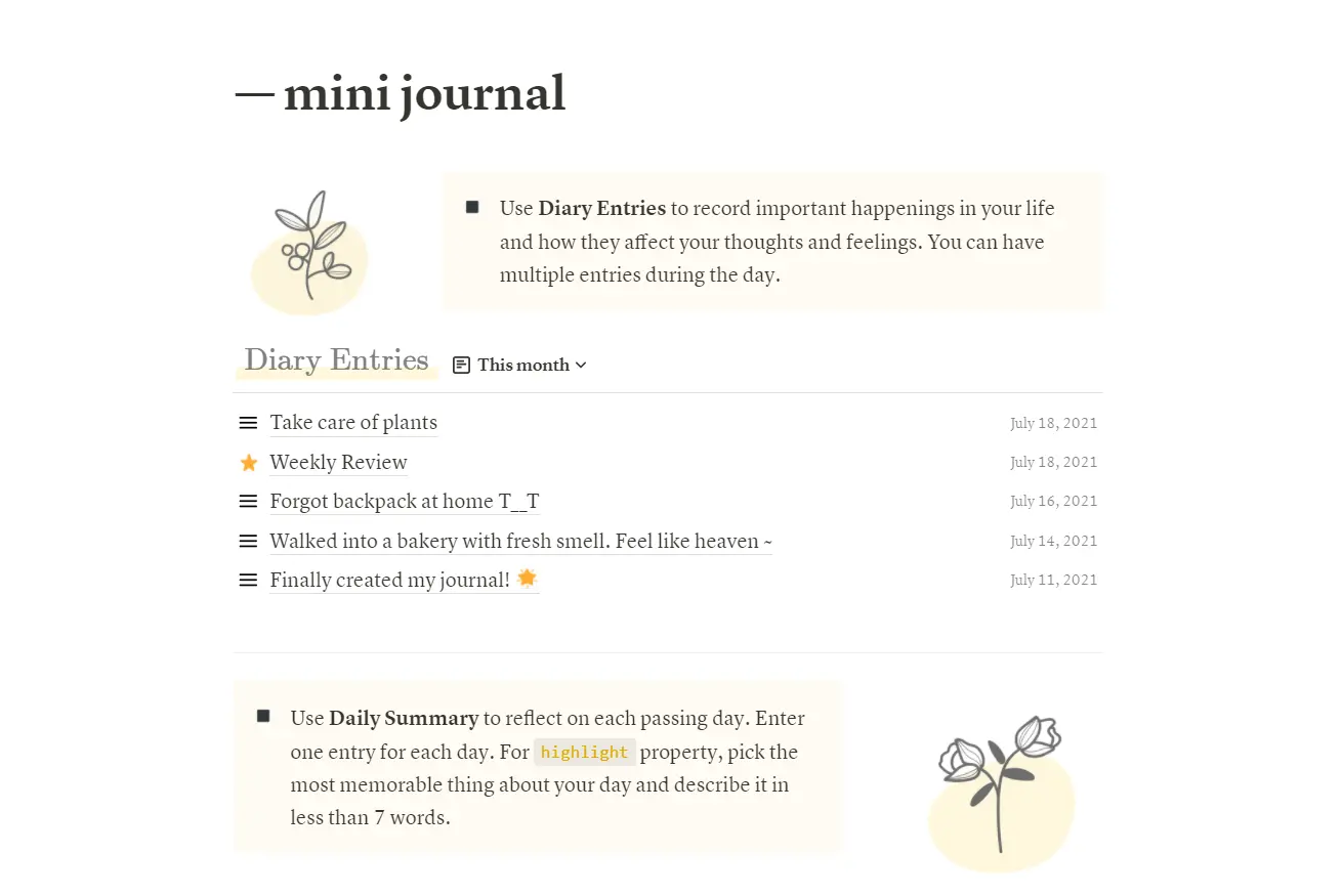 Mini Journal Template image