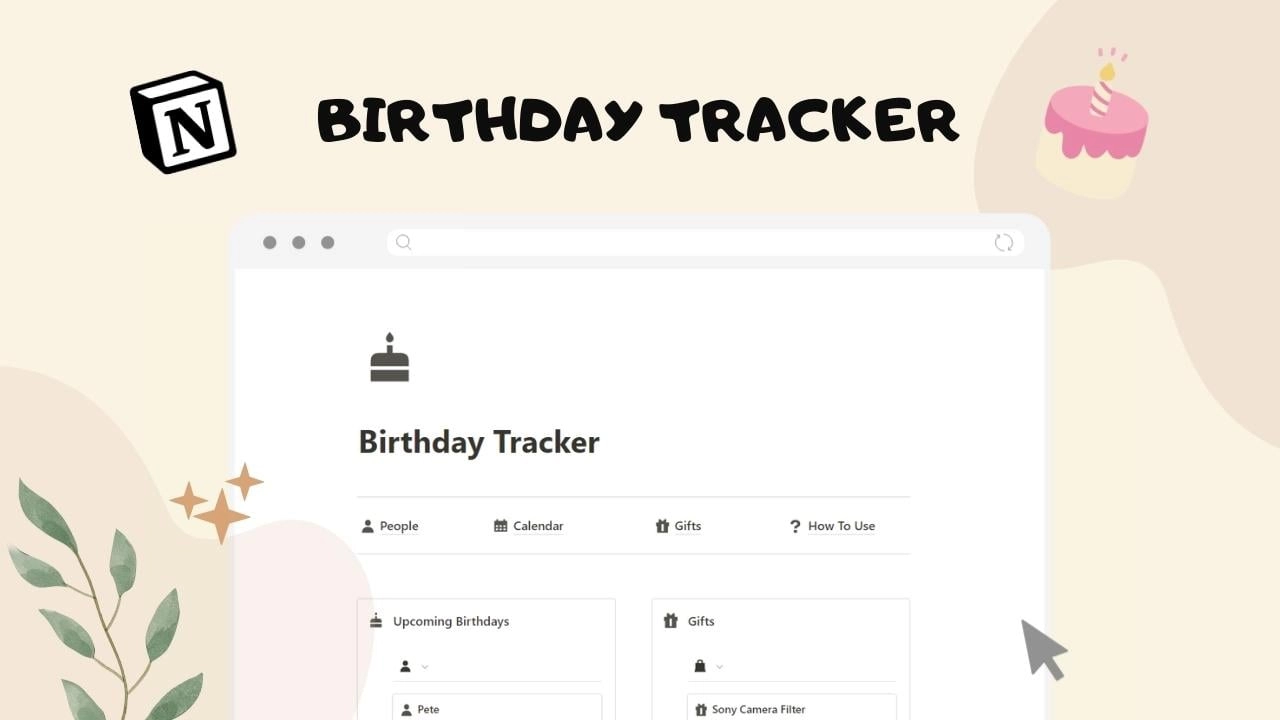 Notion Birthday Tracker | Track Dates and Plan Gifts