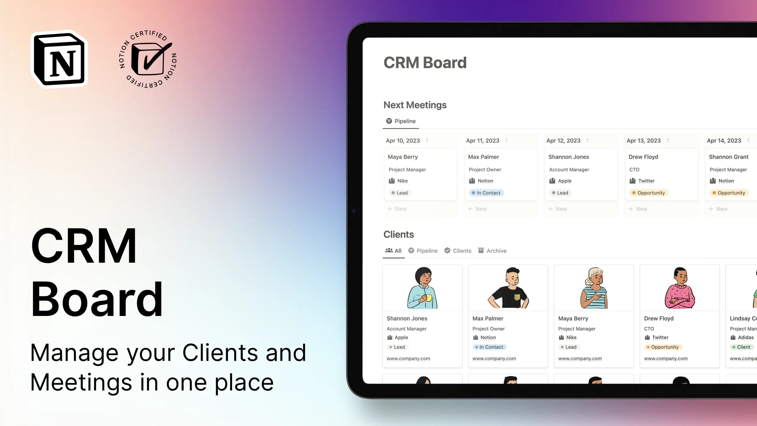 Notion Crm Board image
