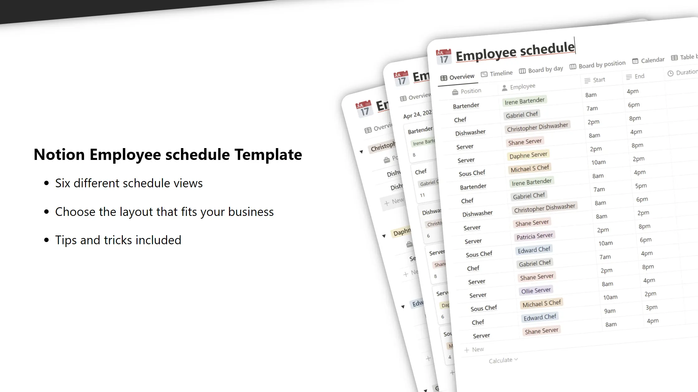 Notion Employee Schedule Template image