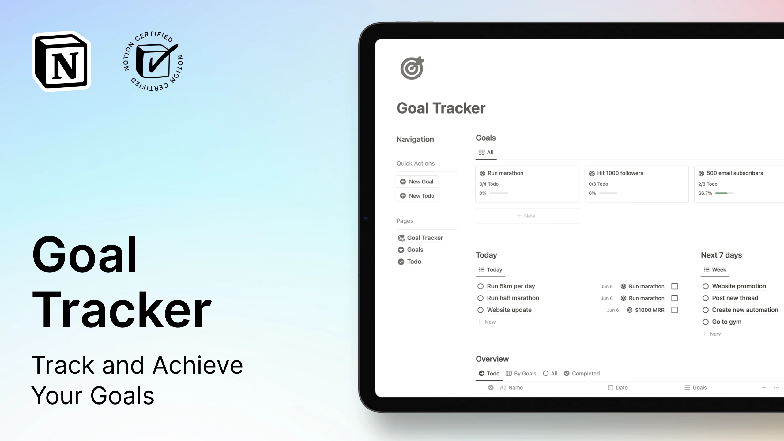 Notion  Goal Tracker For Free