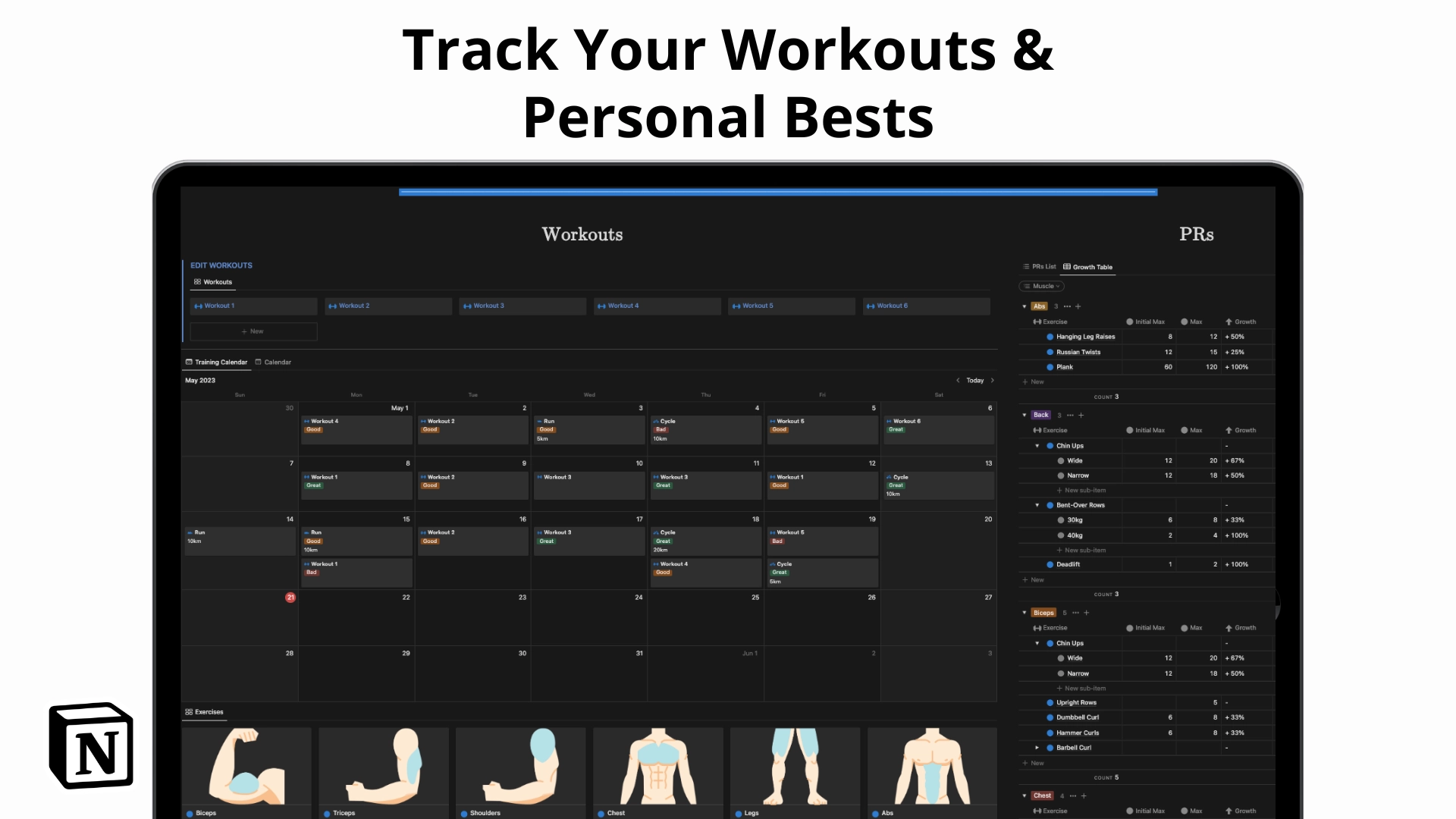Notion Gym Template Os