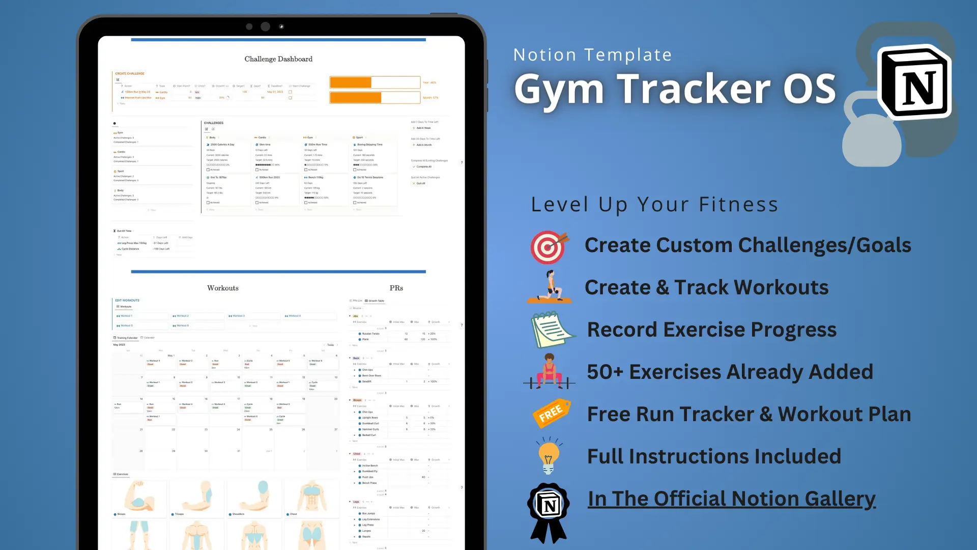 Notion Gym Template Os image
