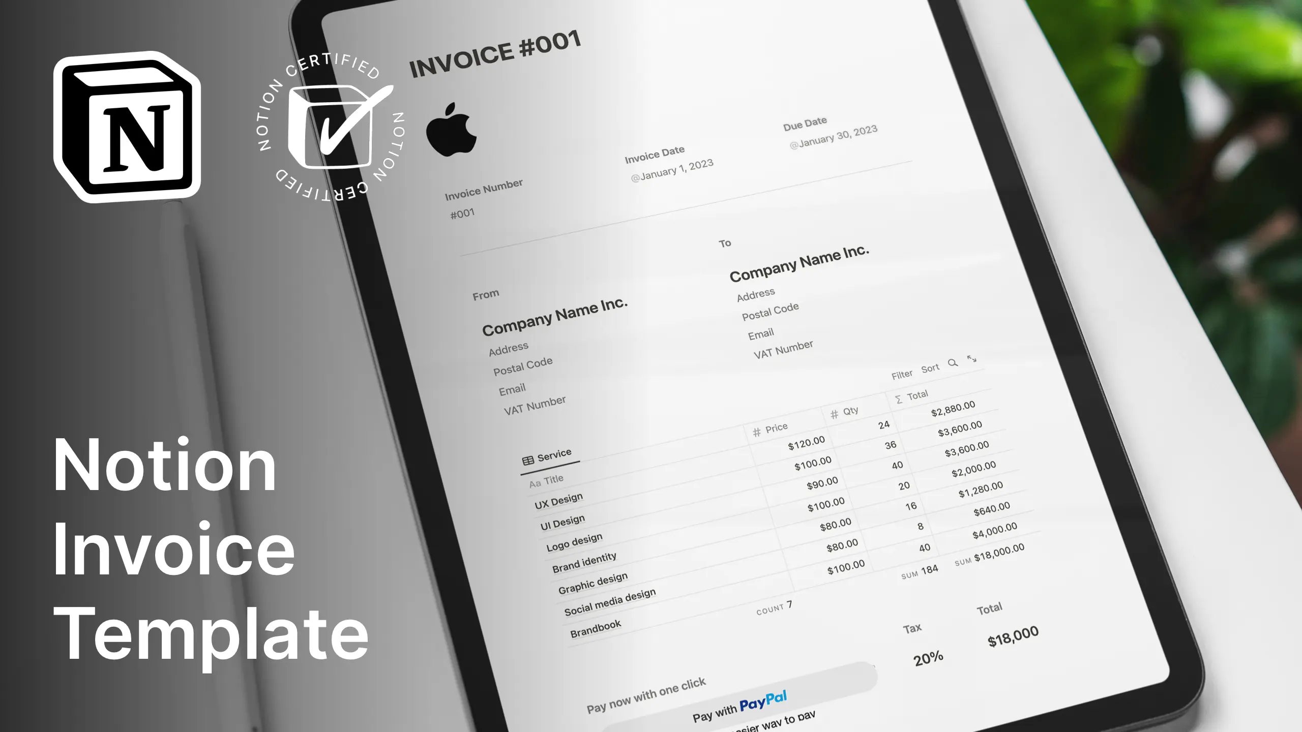 Notion Invoice Template For Free image