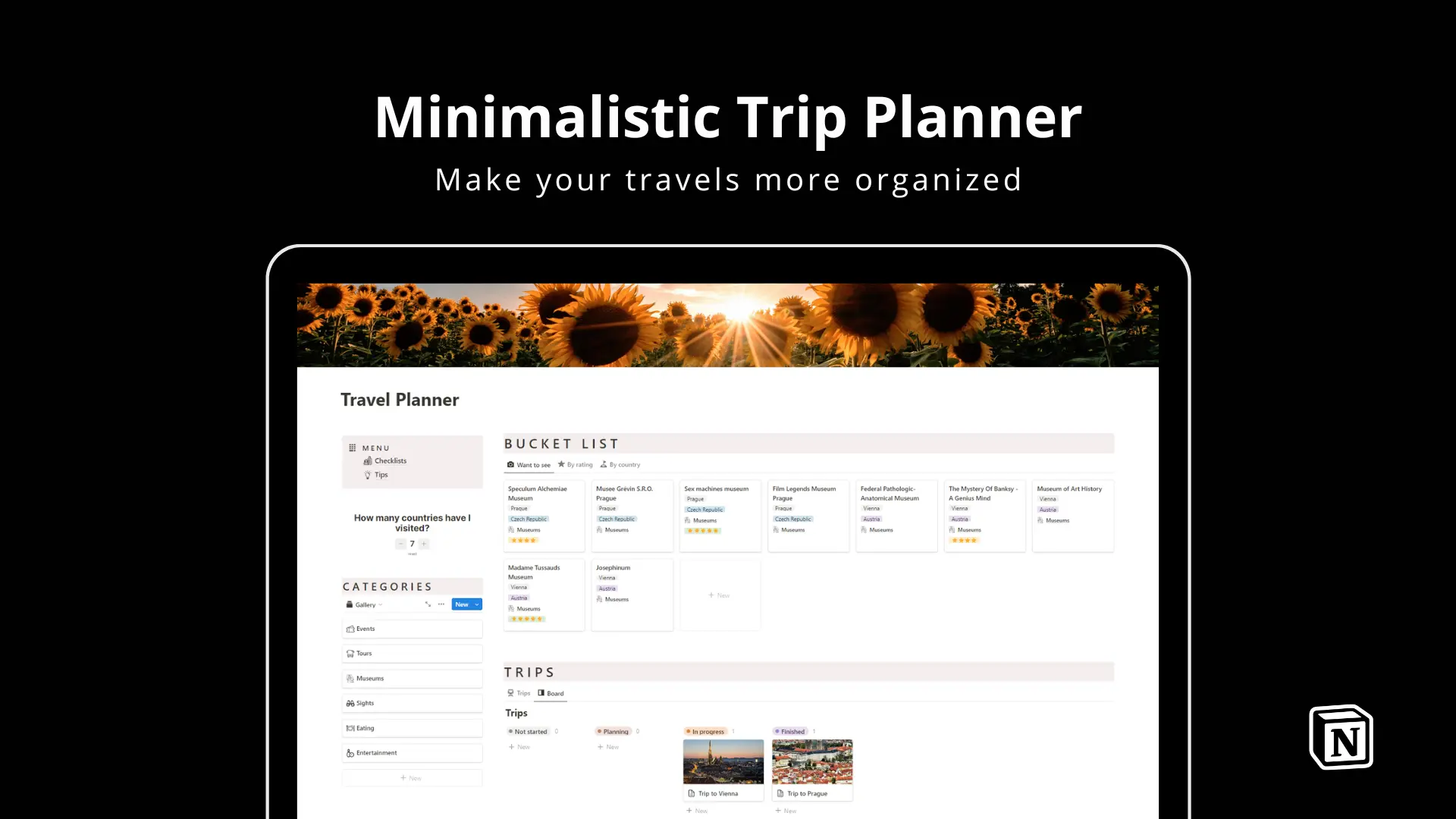 Minimalistic Trip Planner image
