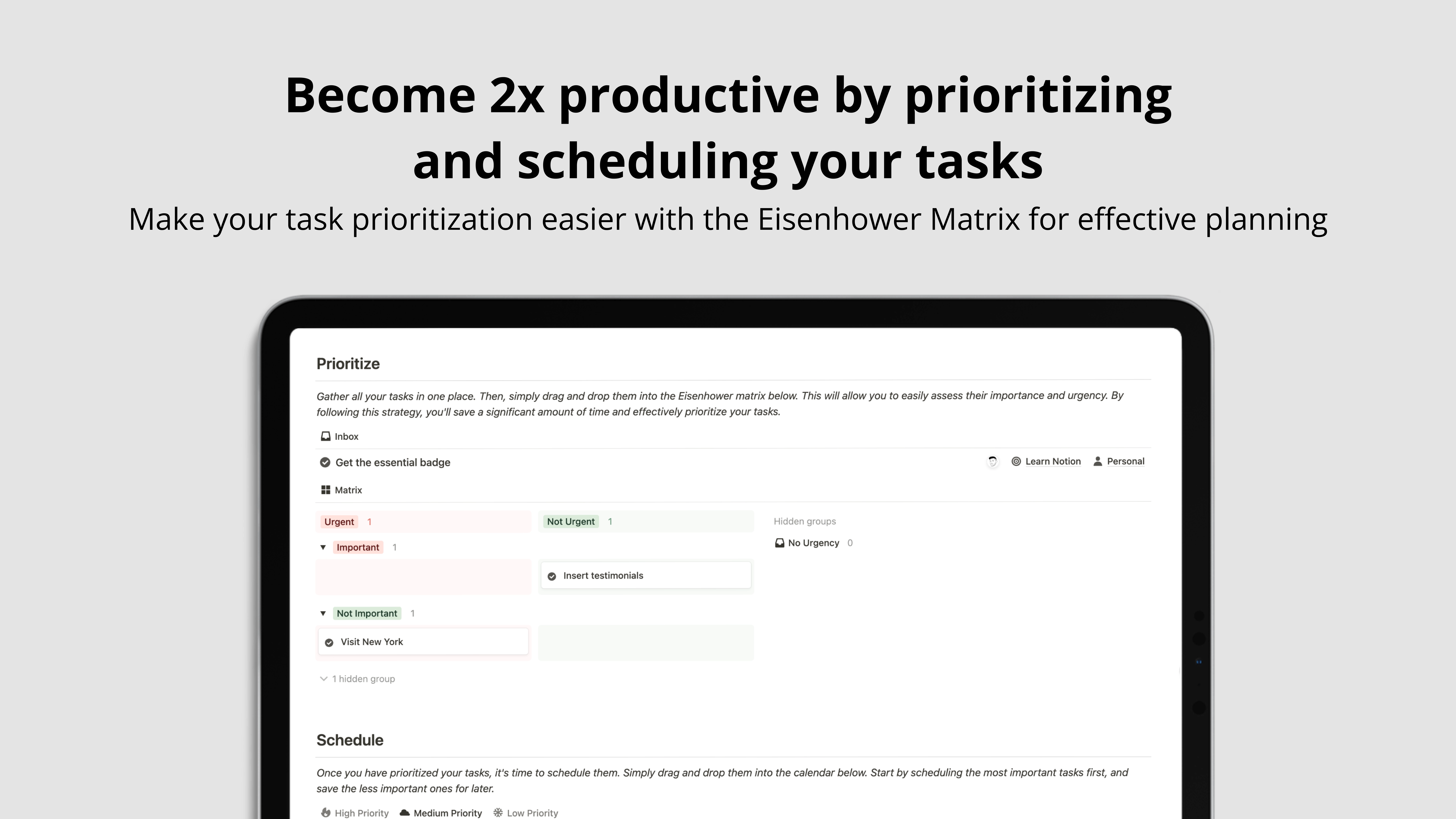 Notion Optimal Productivity System Template