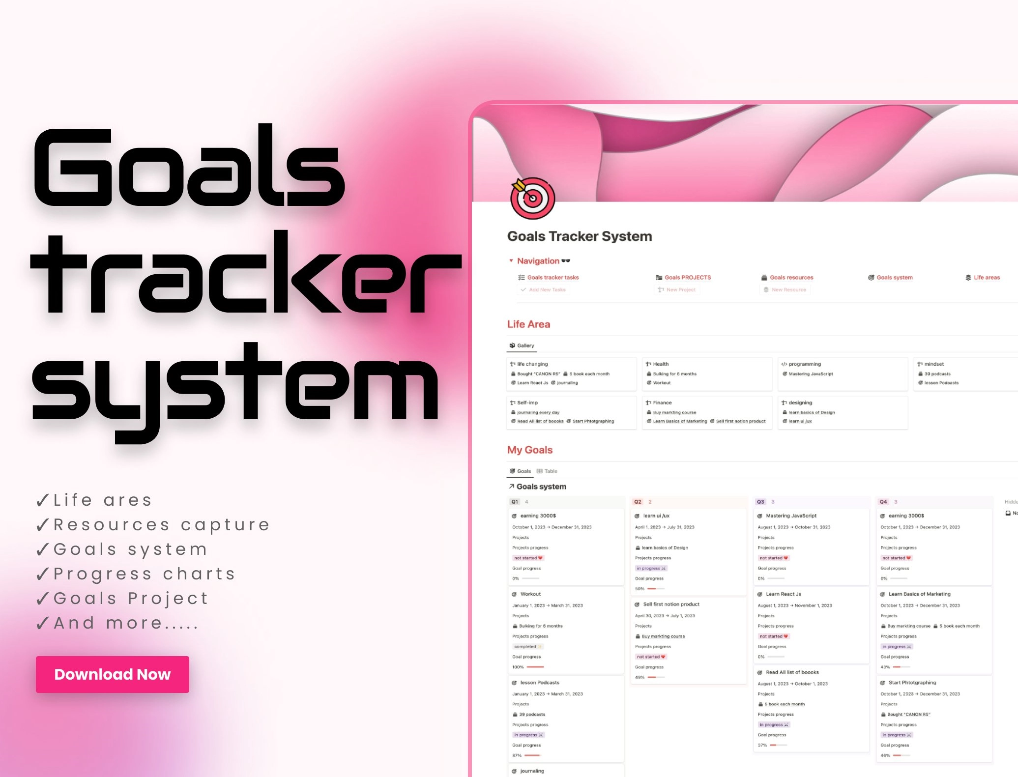 Notion Goals Tracker System