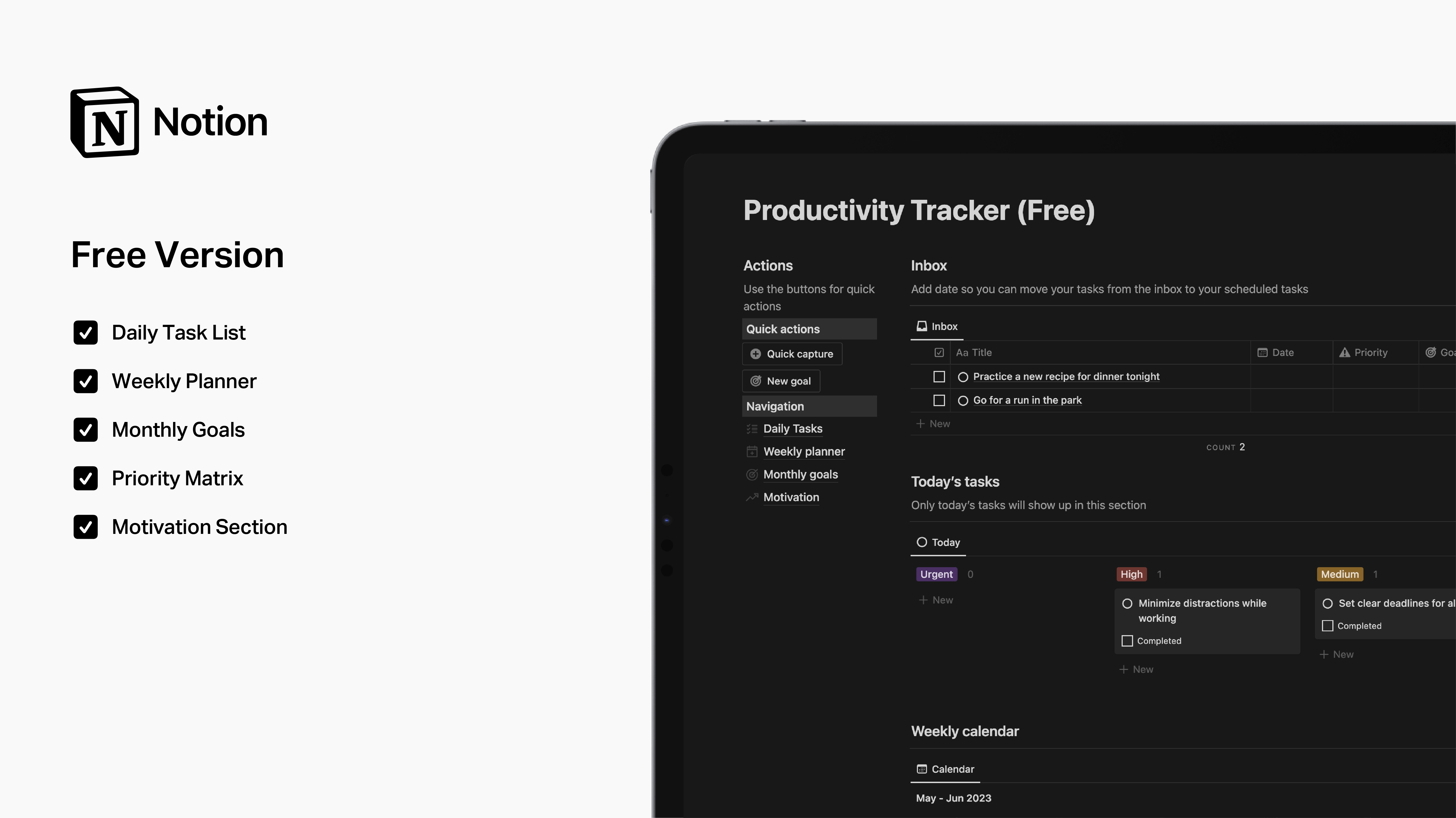 Notion  Productivity Tracker