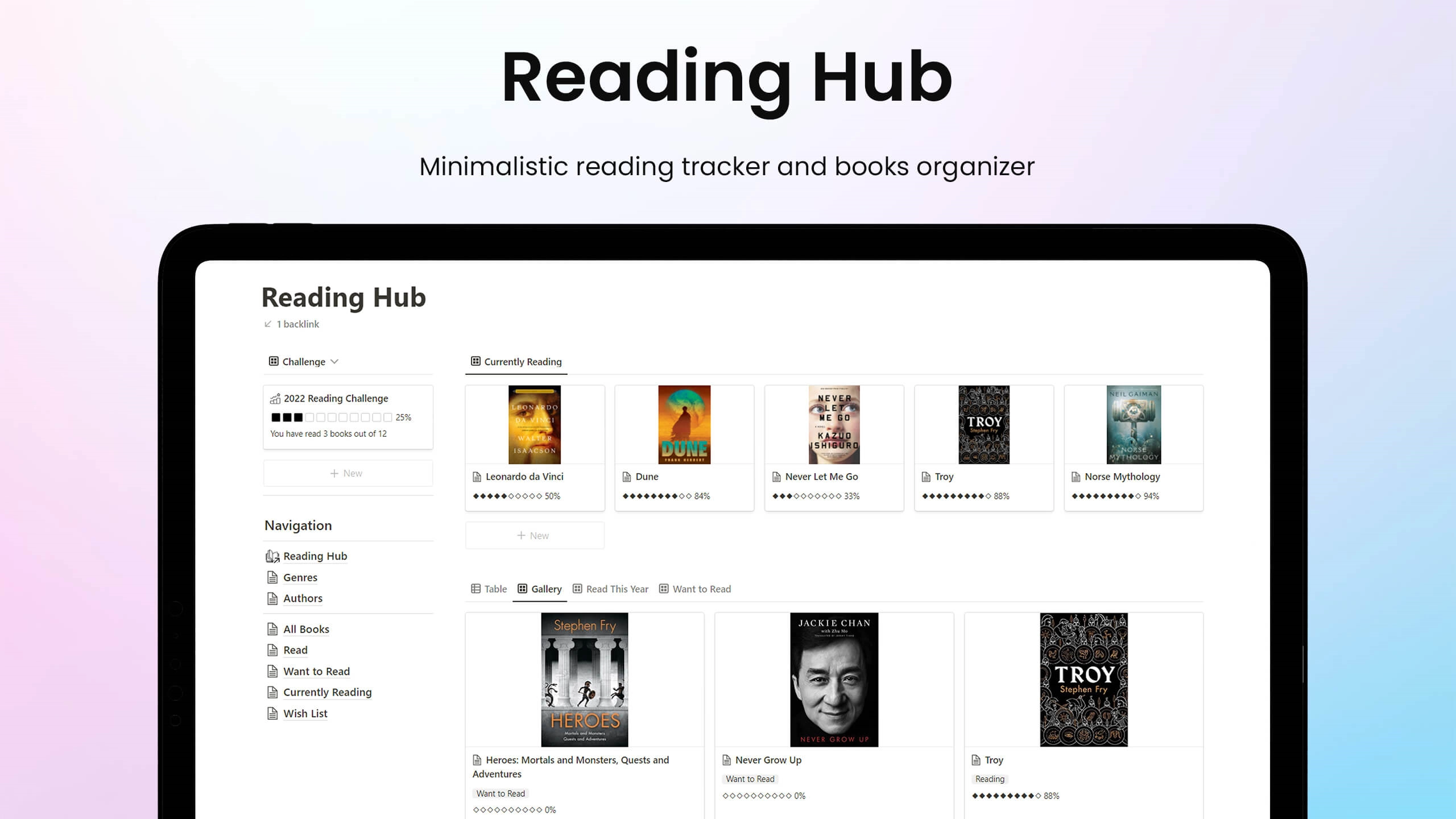 Notion  Reading Tracker Template