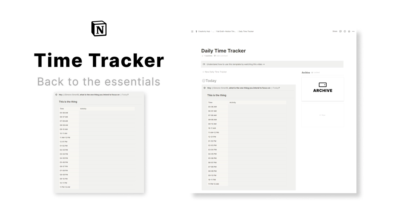 Notion Simple Daily Time Tracker