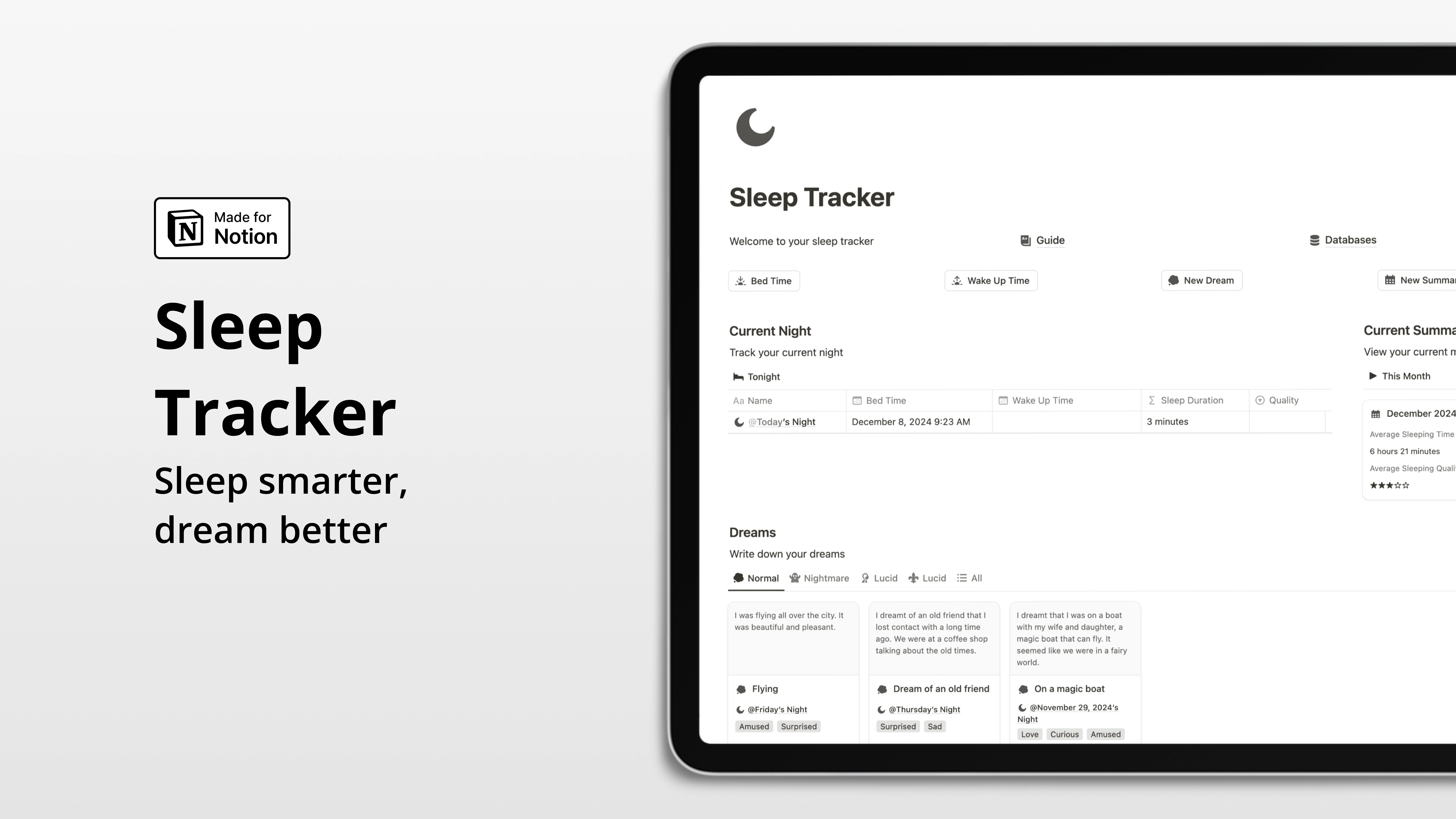 Notion Sleep Tracker