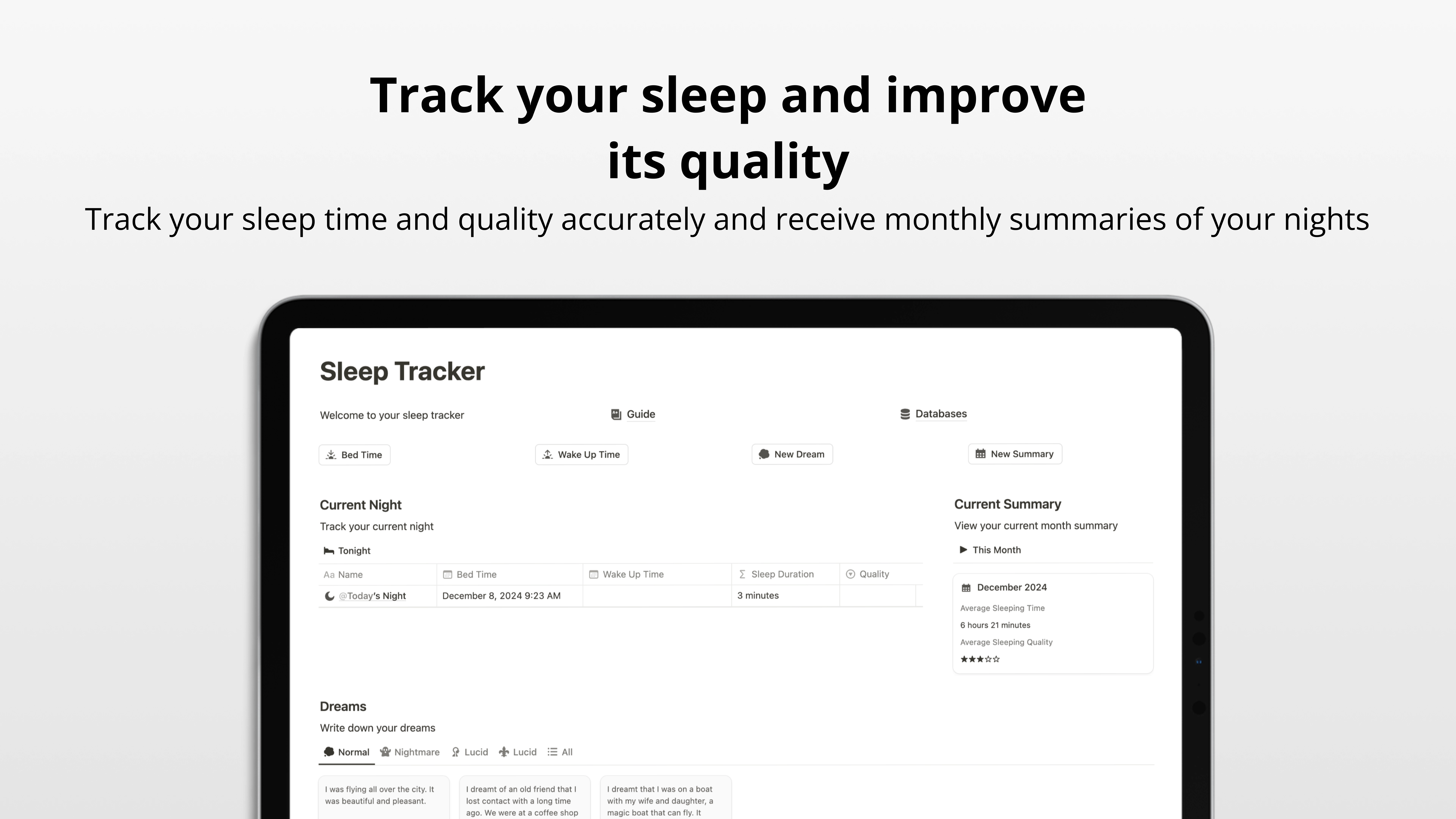 Notion Sleep Tracker