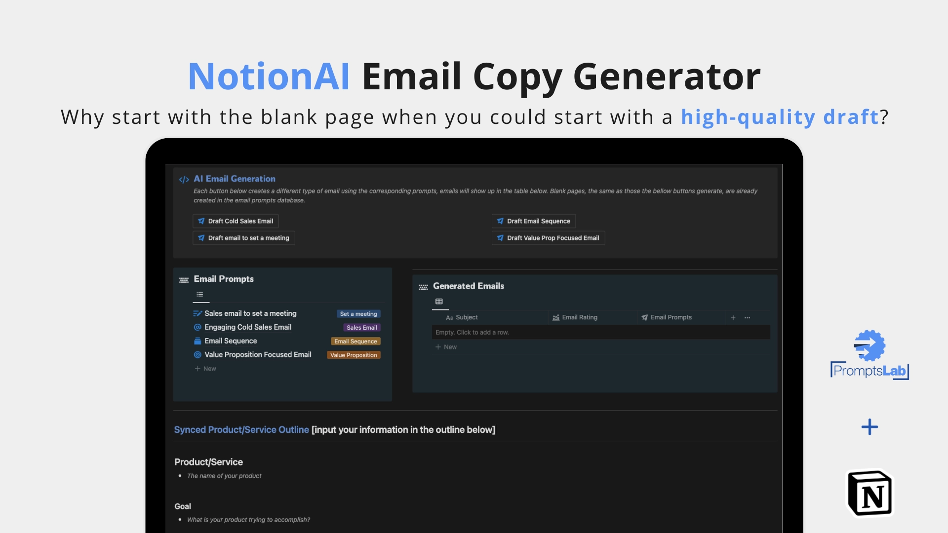 Notion ai Email Copy Generator
