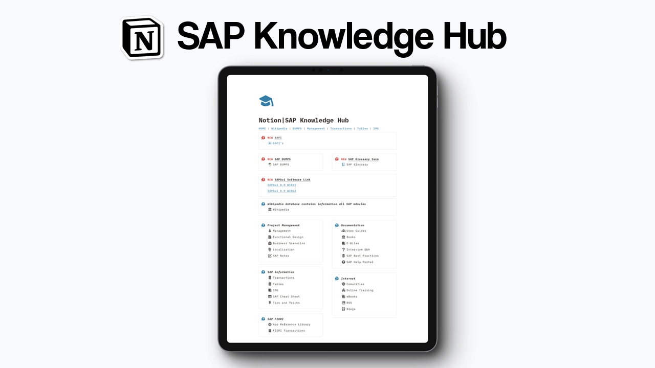 Notion SAP Knowledge Hub