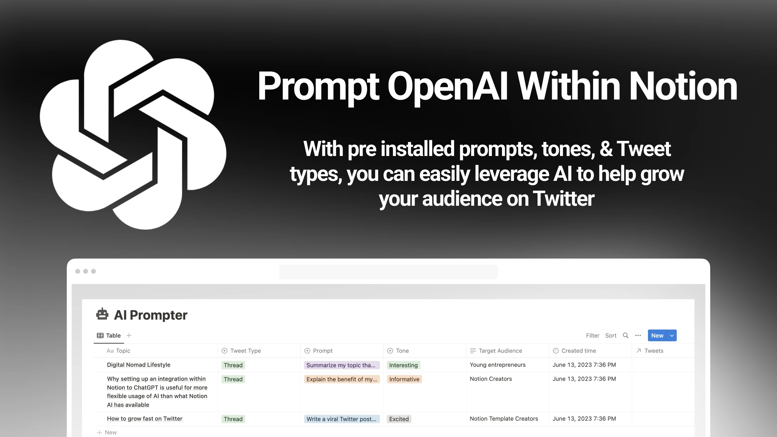 Notion OpenAI Tweet Prompter