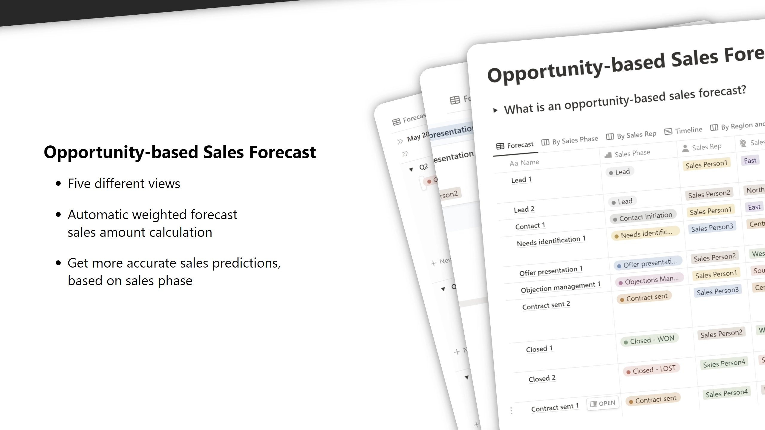 Notion Opportunity Based Sales Forecast
