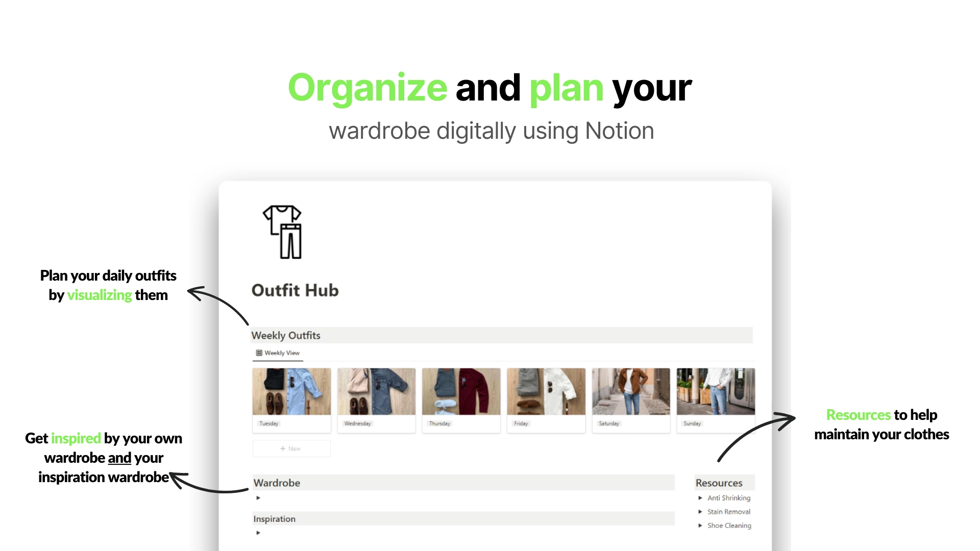 Outfit Hub (Notion Wardrobe Template)