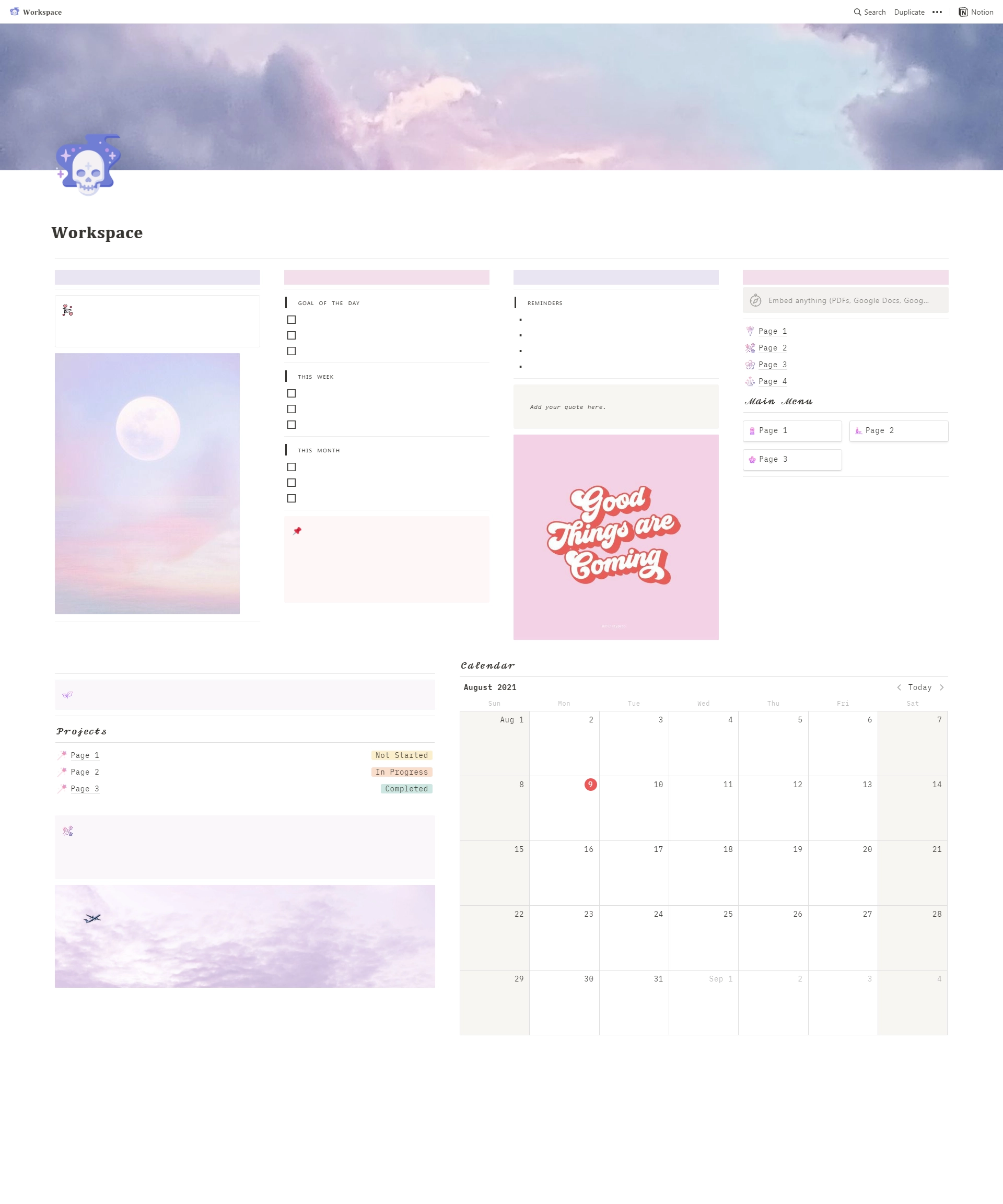 Pastel Themed Dashboard Template