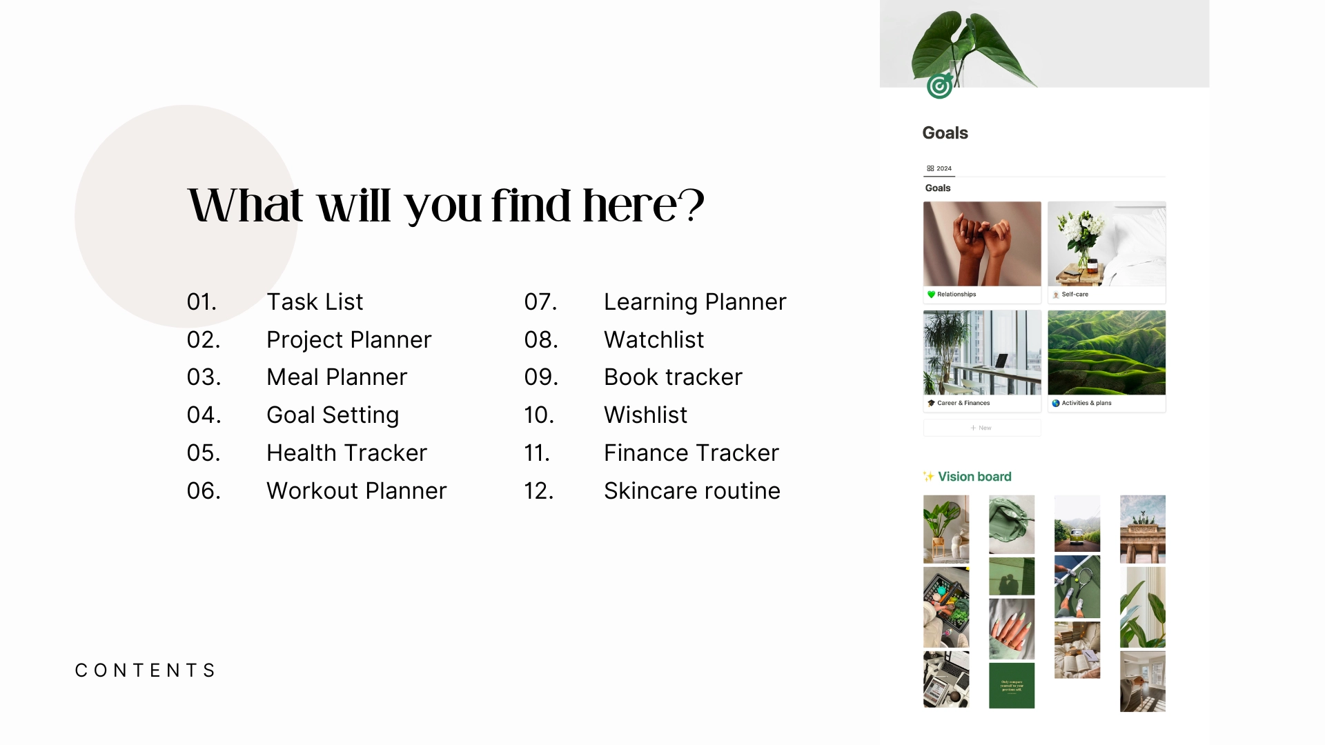 Notion Personal Home Dashboard Green