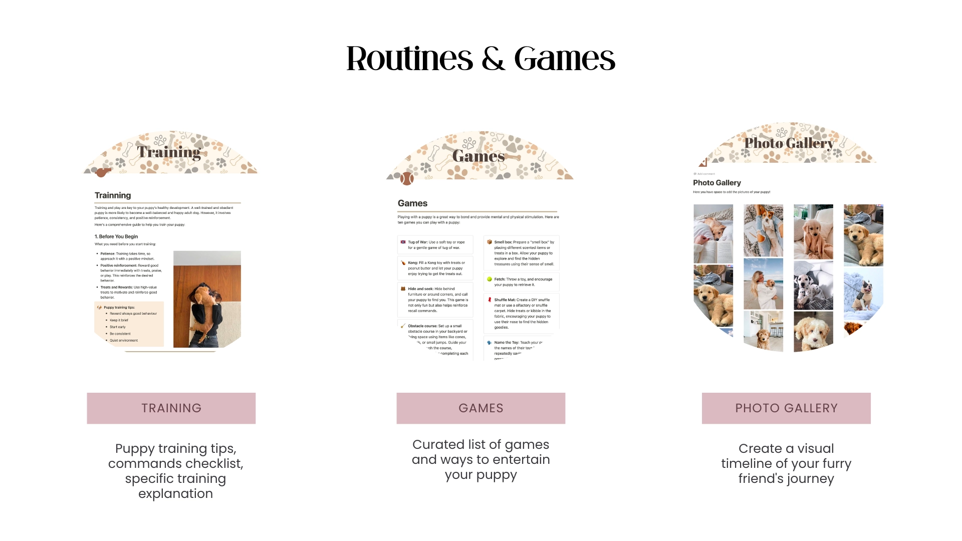 Notion Preparing For A New Puppy - Pet Care Planner