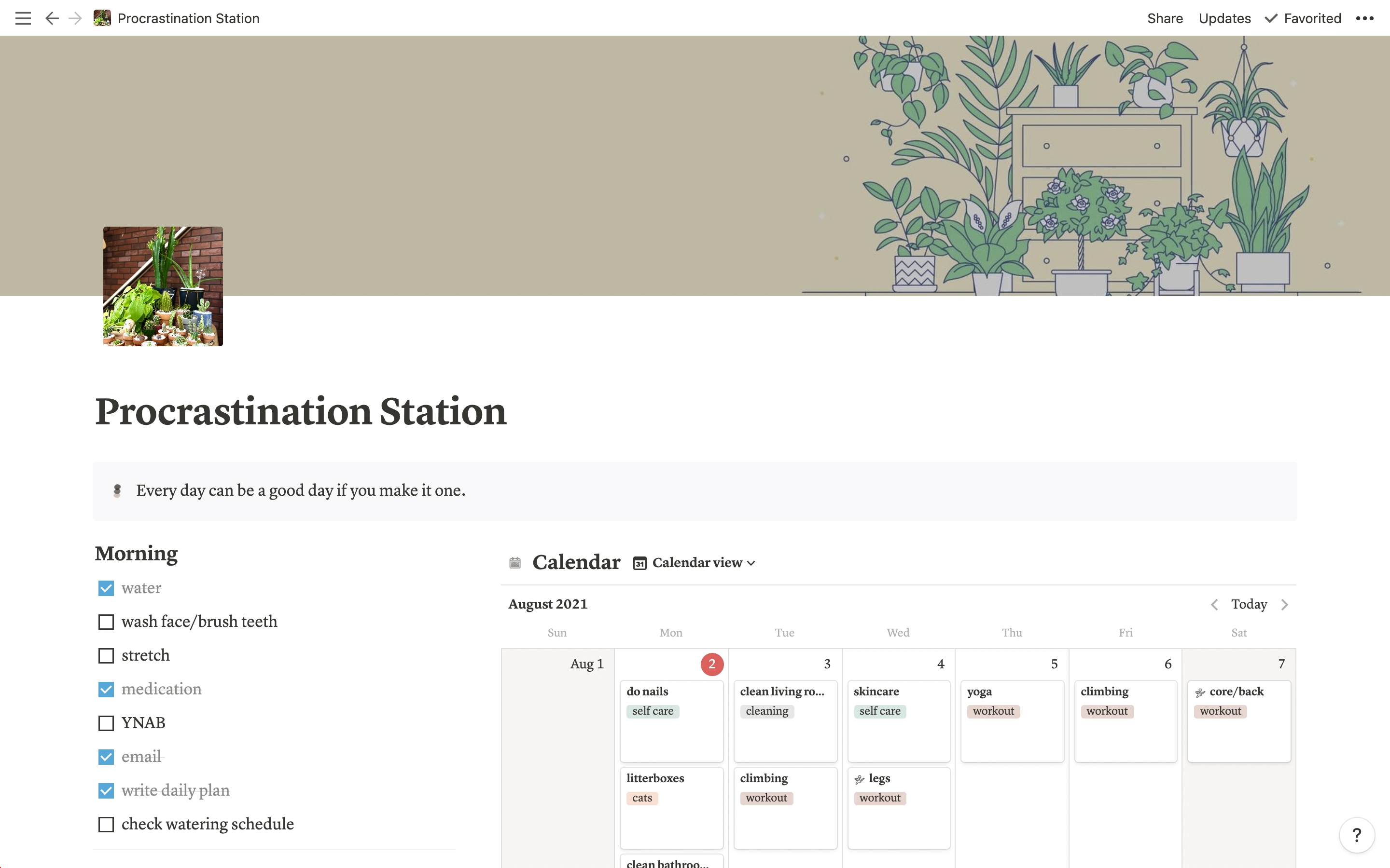 Procrastination Station Dashboard Template