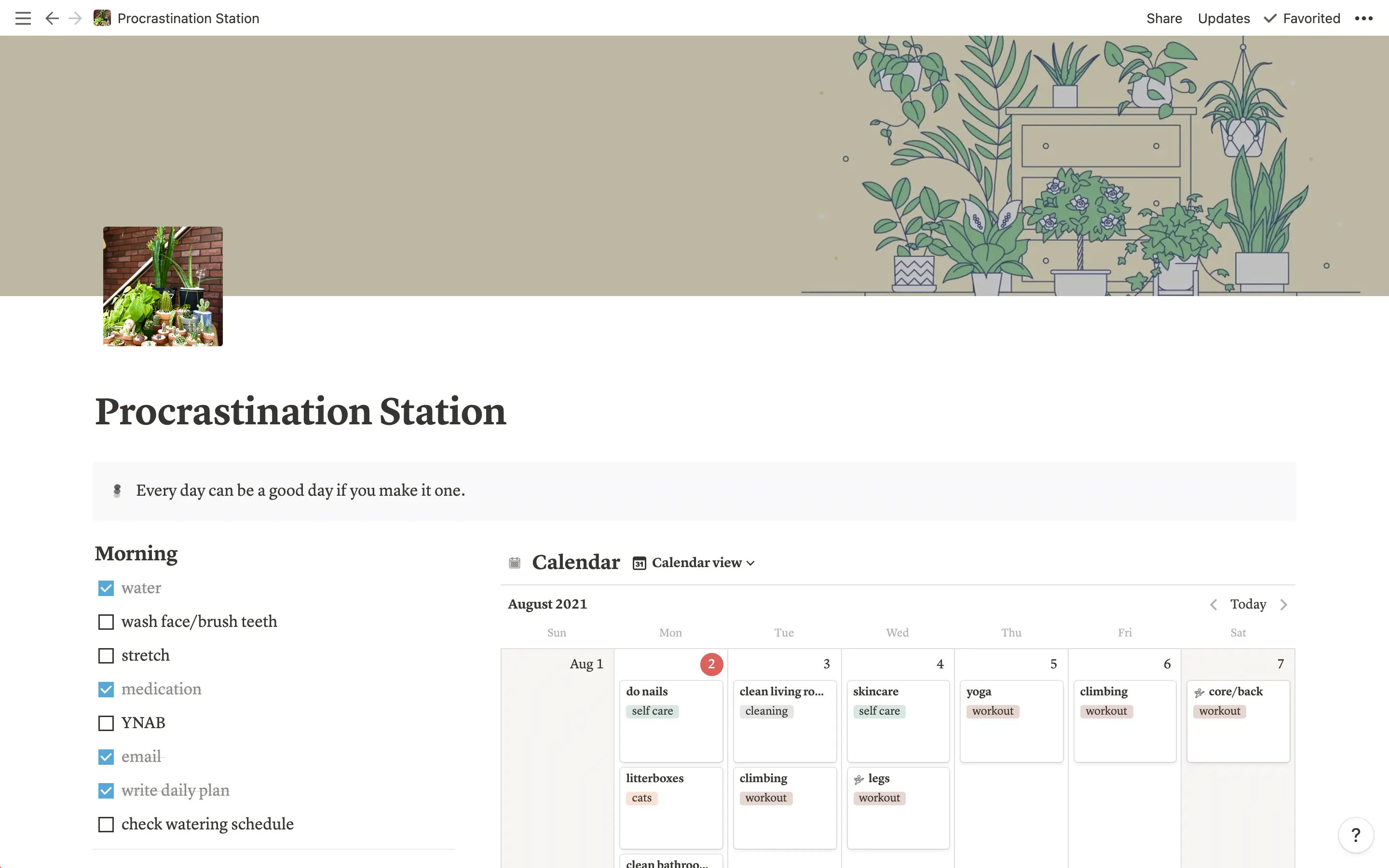 Procrastination Station Dashboard Template image
