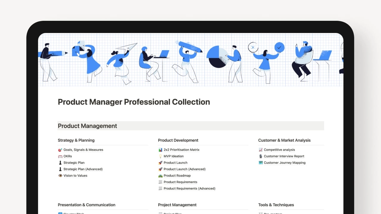 Notion Product Manager Professional Collection – 51 Templates